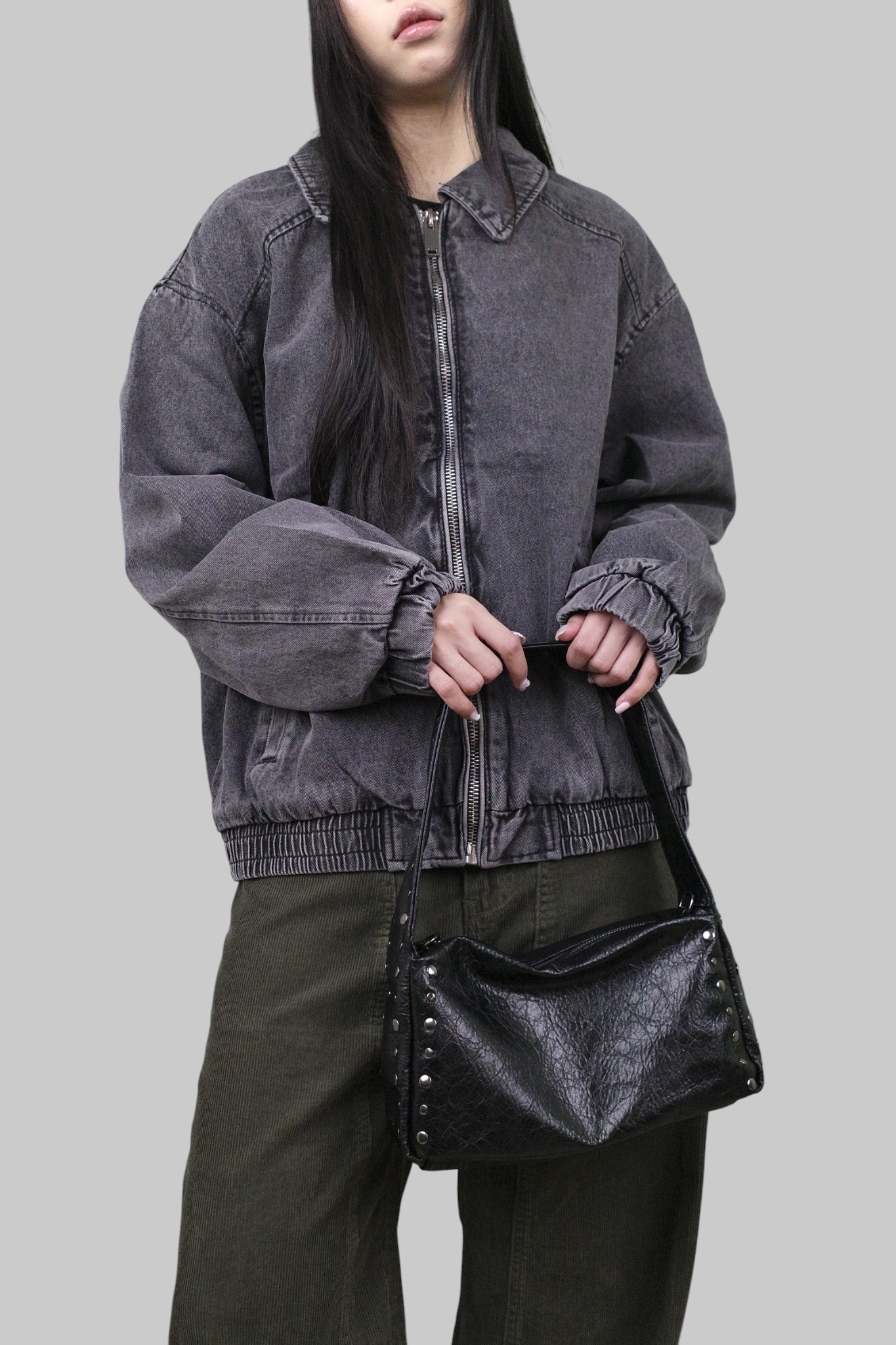 『Always_Good』鉚釘 軟皮革 單肩 托特包