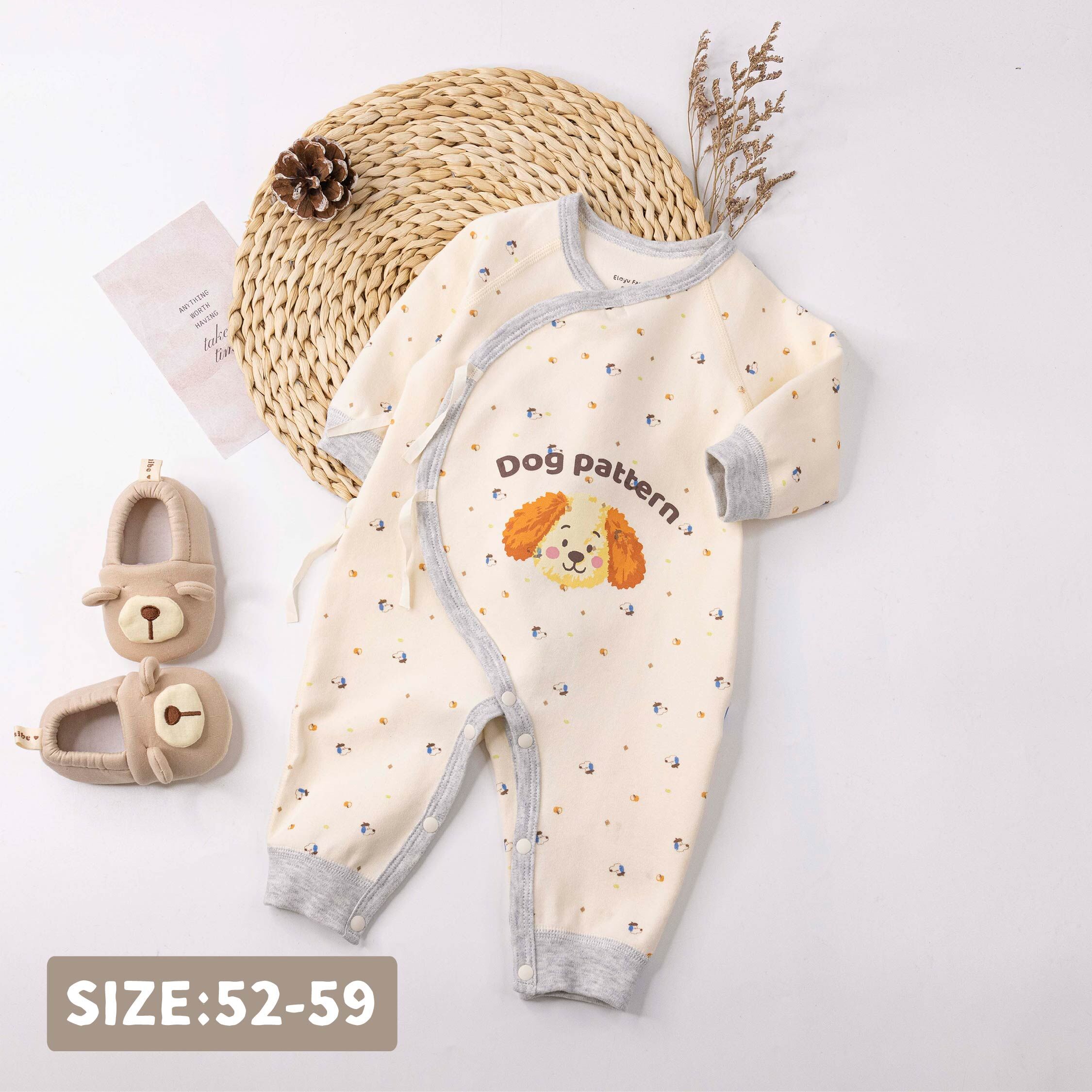 衣拉語【JG5218】淘氣小狗狗開襟式連身衣