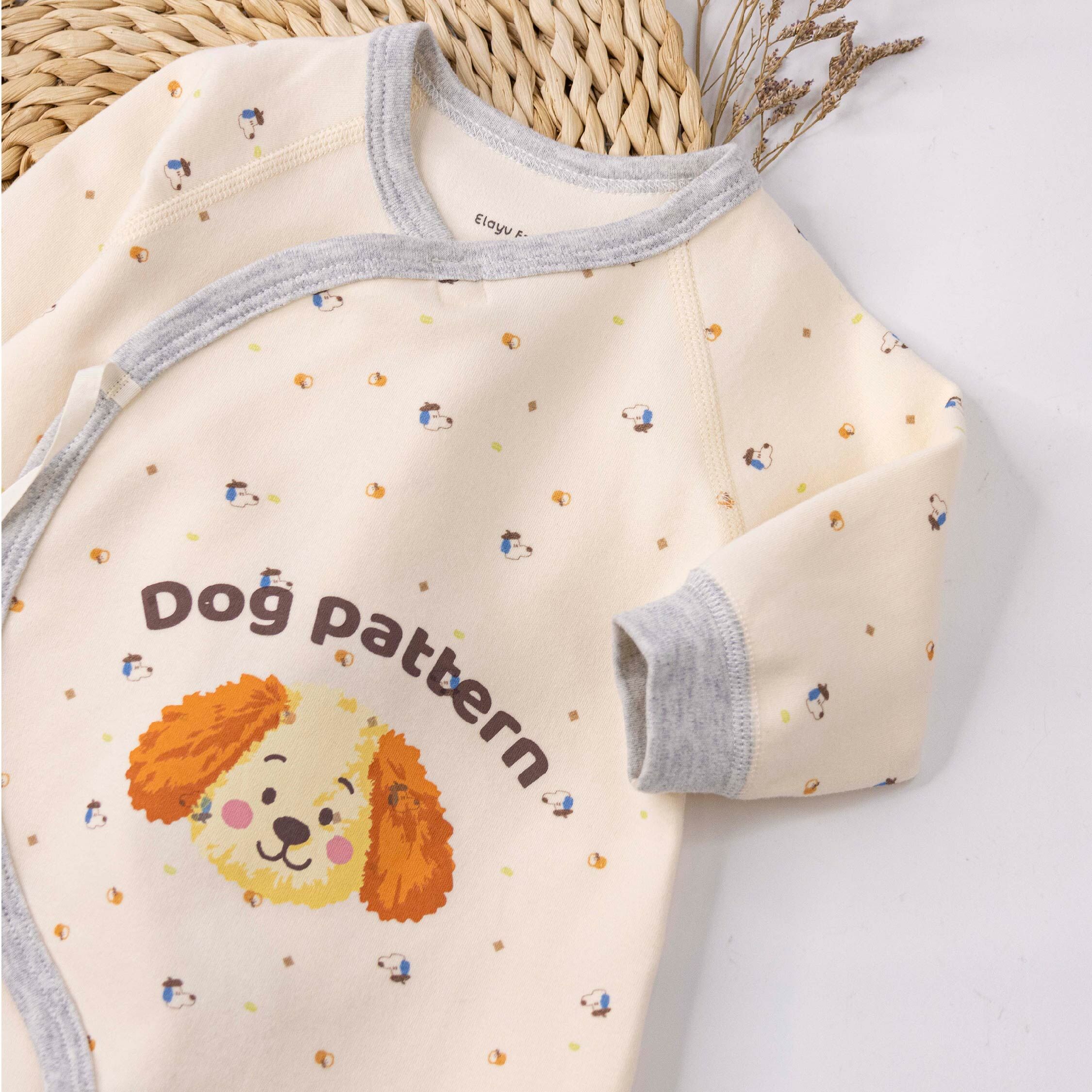 衣拉語【JG5218】淘氣小狗狗開襟式連身衣