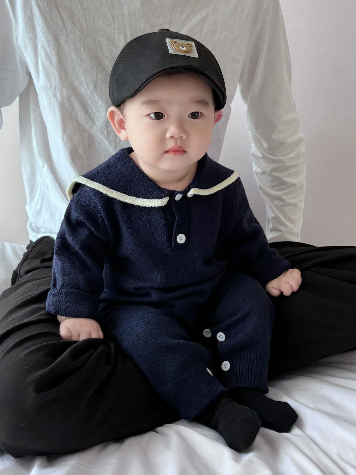 【H0301】韓系海軍風大翻領針織爬服(66-90)