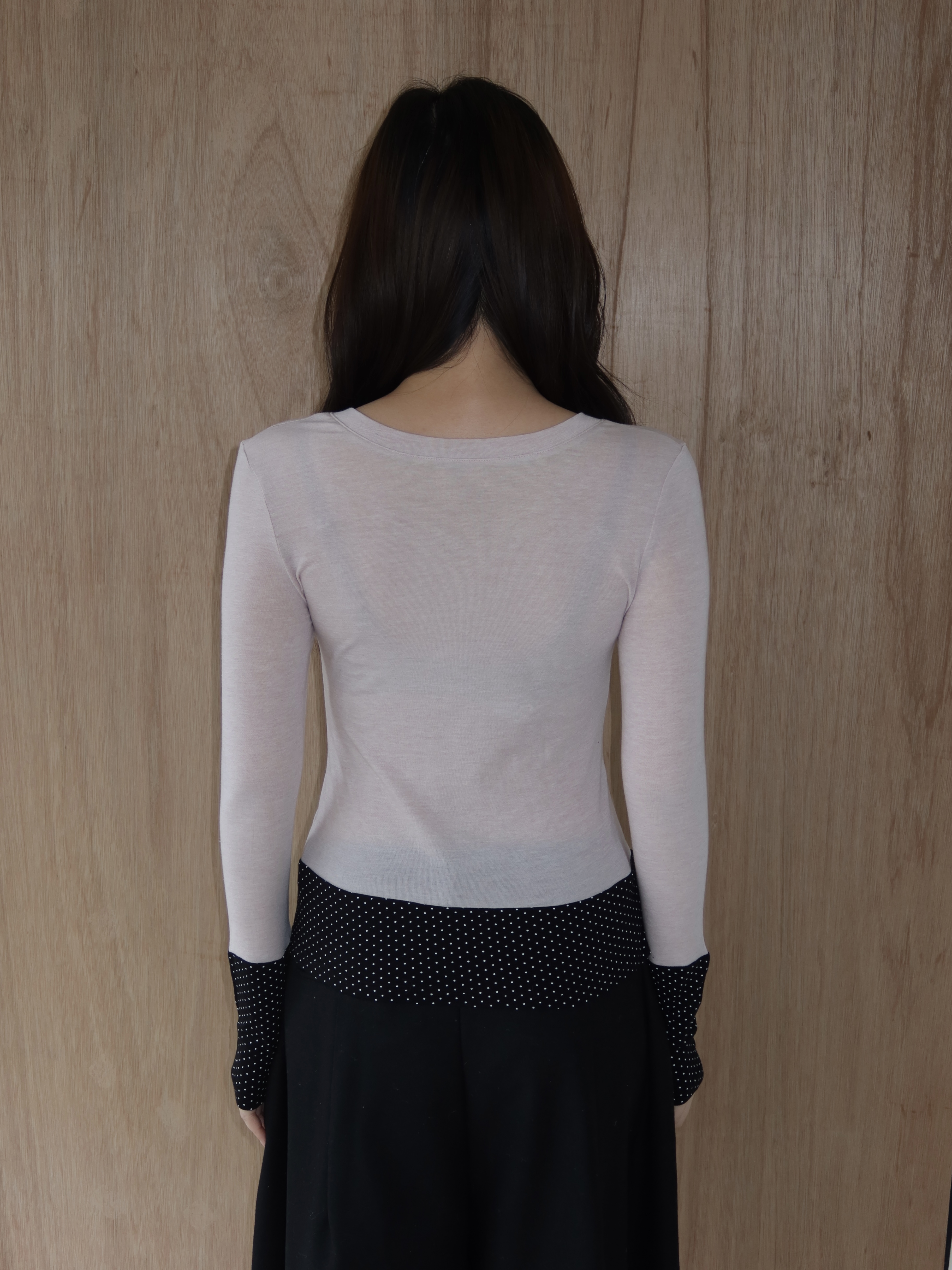 [made by 9NA] dot sleeve top- pink