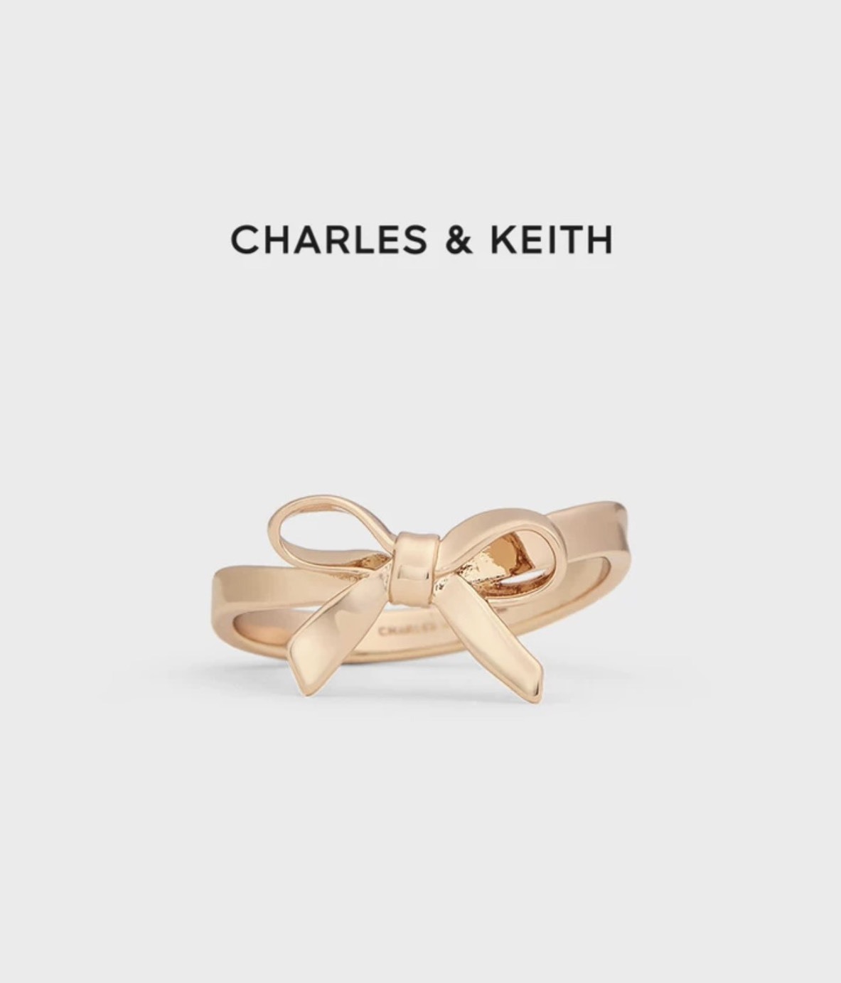 情人節禮物 小CK 蝴蝶結 黃銅戒指