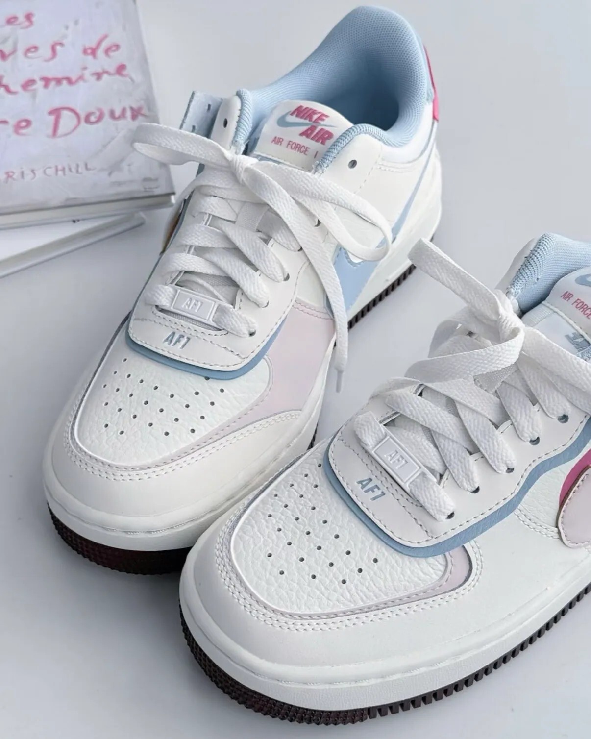 Nike Air Force 1 Shadow 2026 情人節限定 粉紫 寶寶藍 解構 拼接 iq9803-161