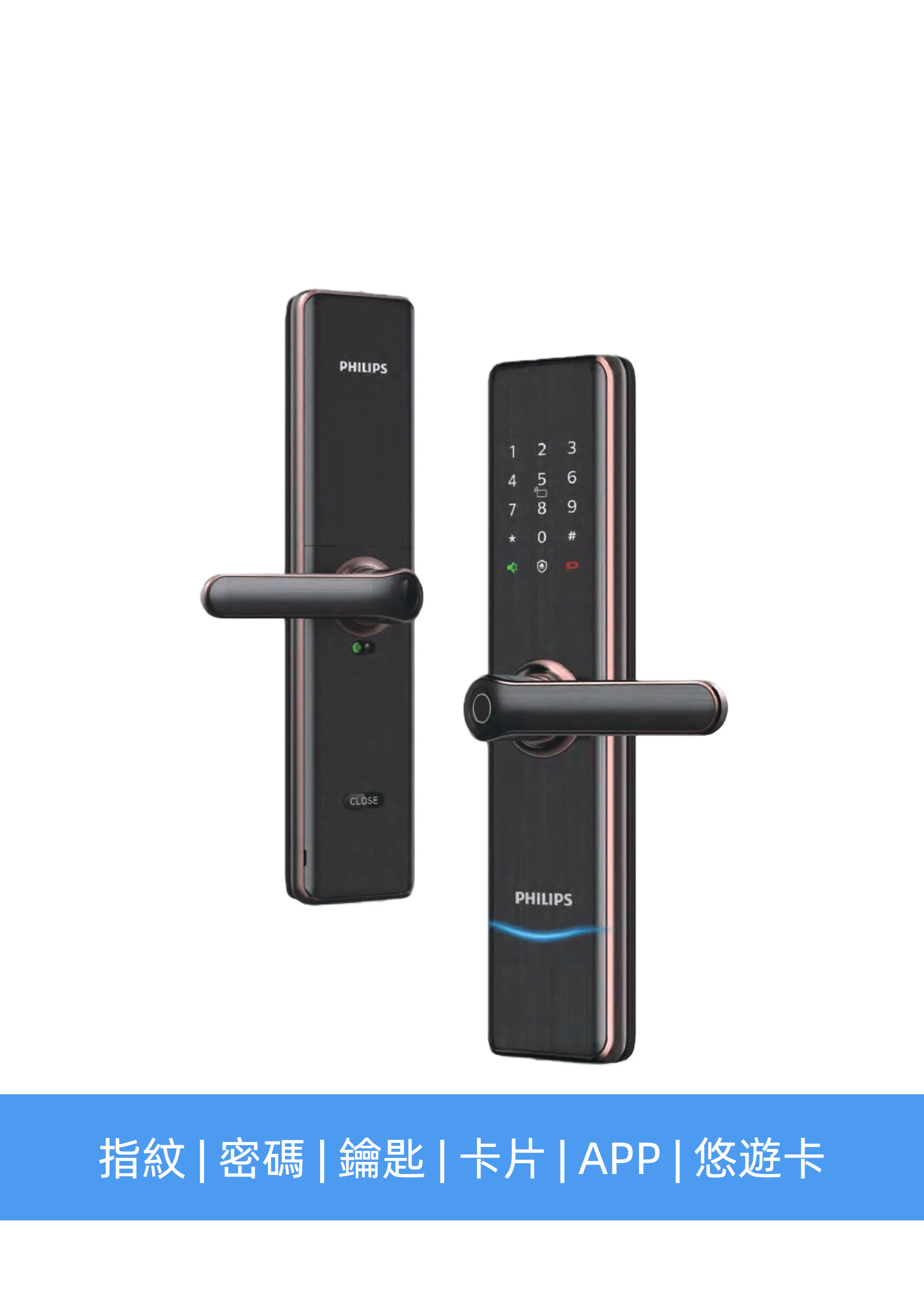 【PHILIPS飛利浦】7300把手式智能門鎖