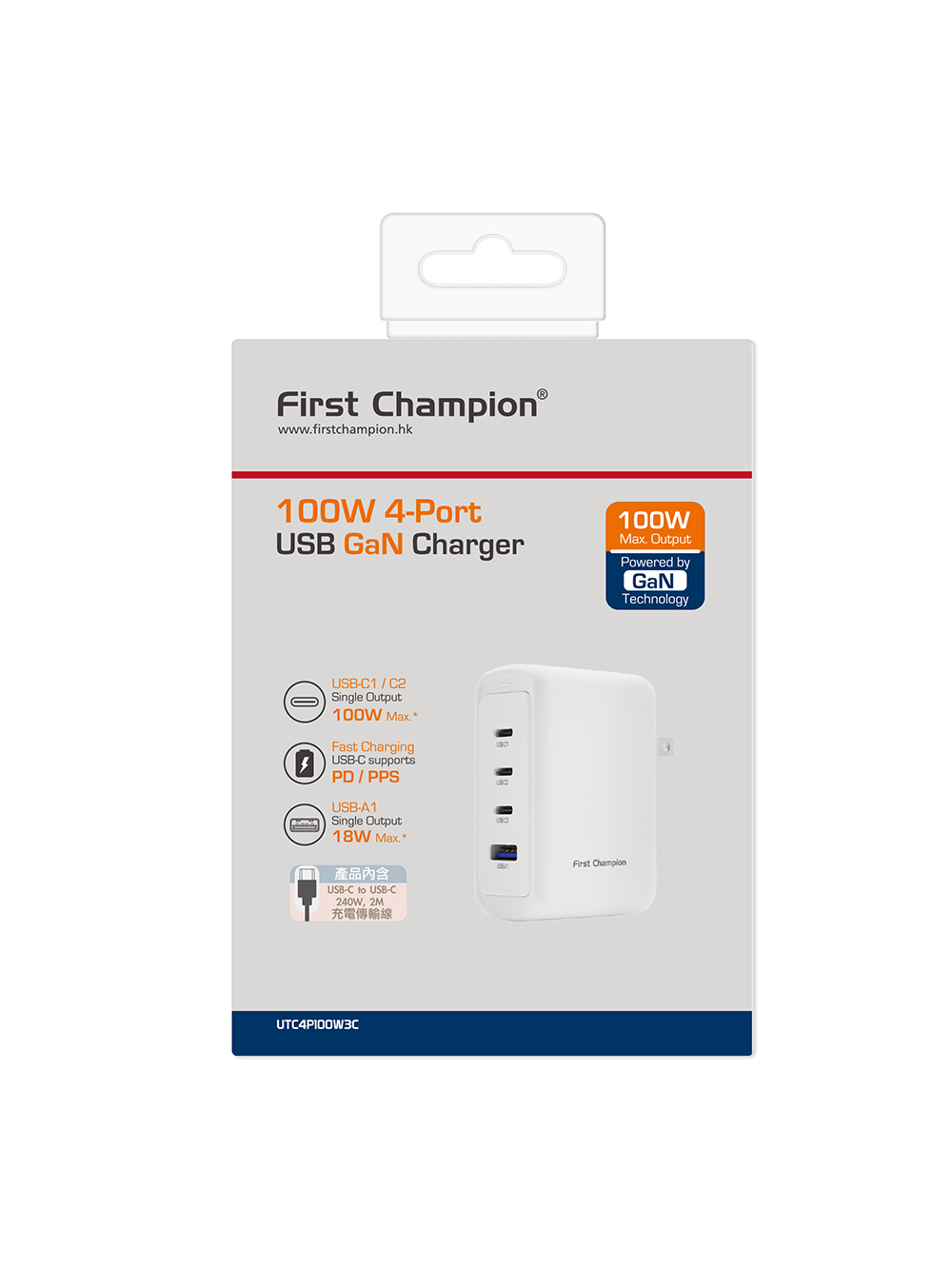 First Champion | USB-C GaN 100W - 充電器 【First Champion 官方授權經銷】