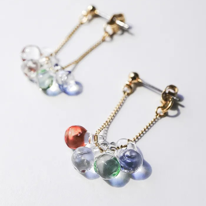 HARIO-LWF-手工玻璃耳環 / 藍莓(iida傘店聯名)