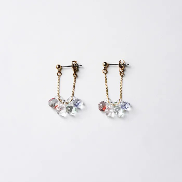 HARIO-LWF-手工玻璃耳環 / 藍莓(iida傘店聯名)