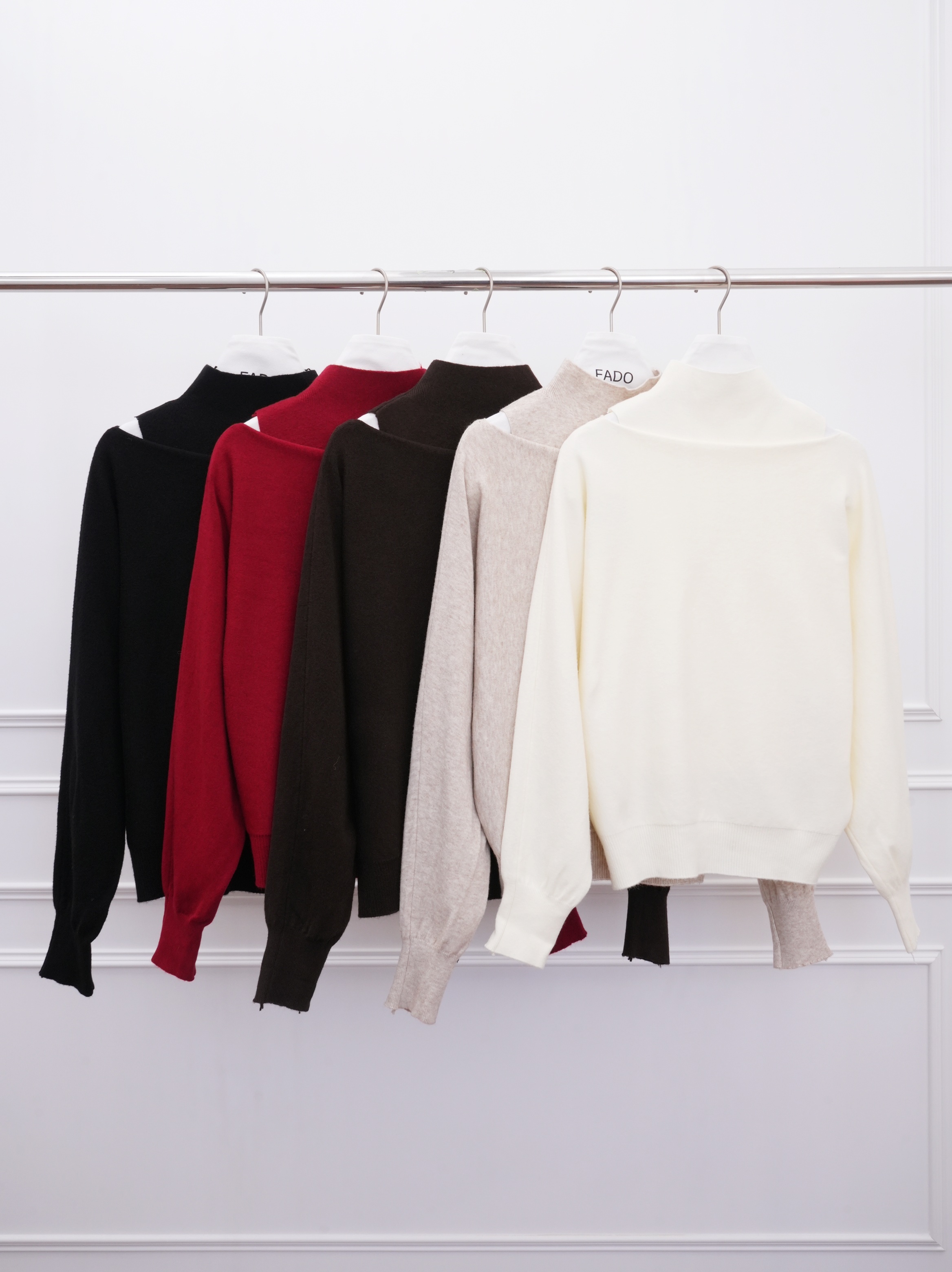 法朵Fado shop｜一字領針織衫+高領削肩背心 9164011 五色