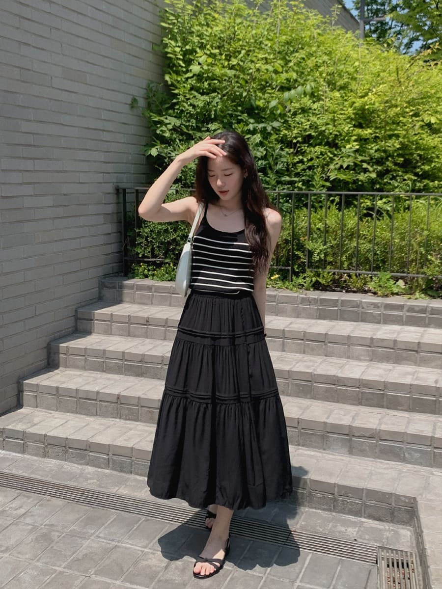 韓國Cherrykoko授權 春日假期層次感飄逸鬆緊長裙【MADE, CRKO】系列