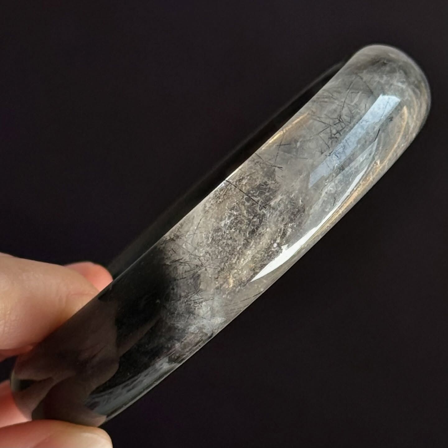 [原石] 黑髮晶碧璽 水晶手鐲