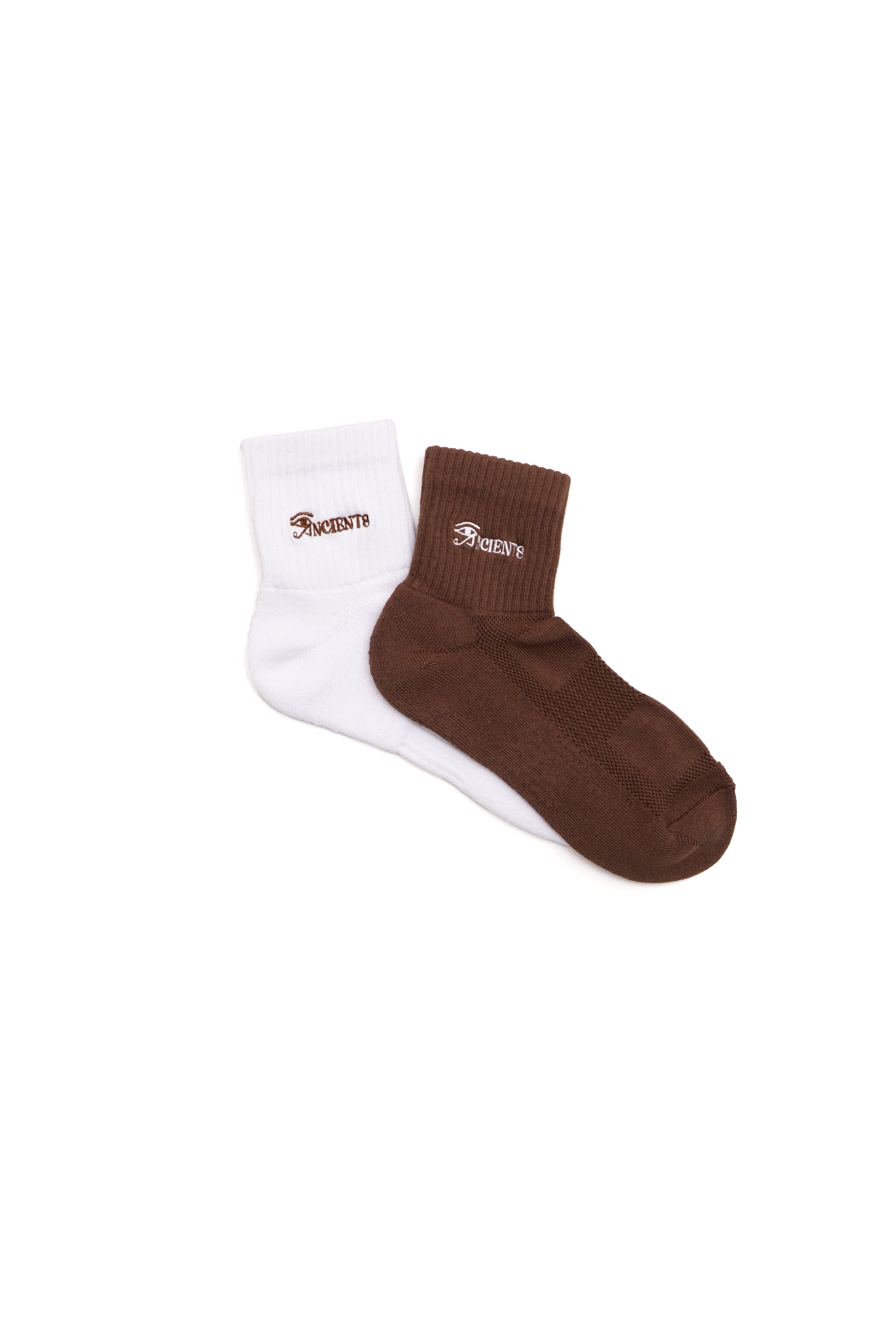 ANCIENTS AS25AS01WB ANKLE SOCK WHITE/BROWN AS25AS01WB