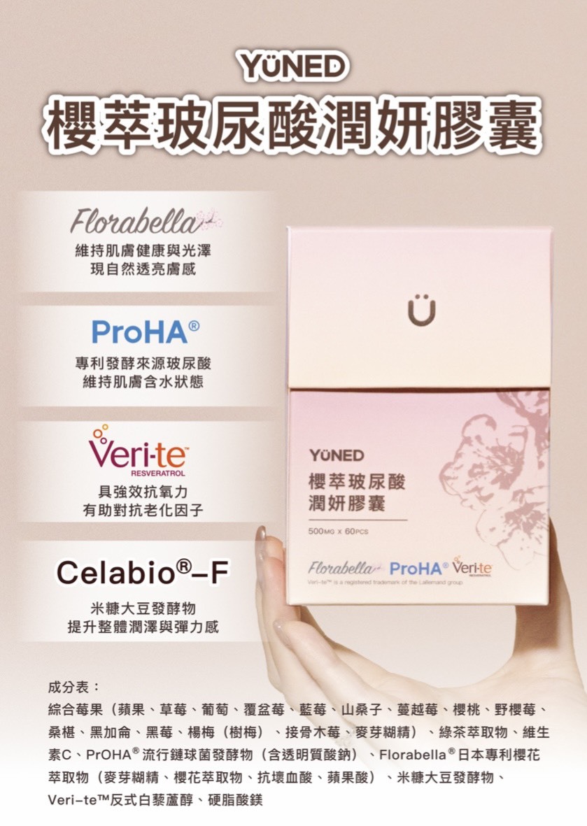 櫻萃玻尿酸潤妍膠囊,YuNED