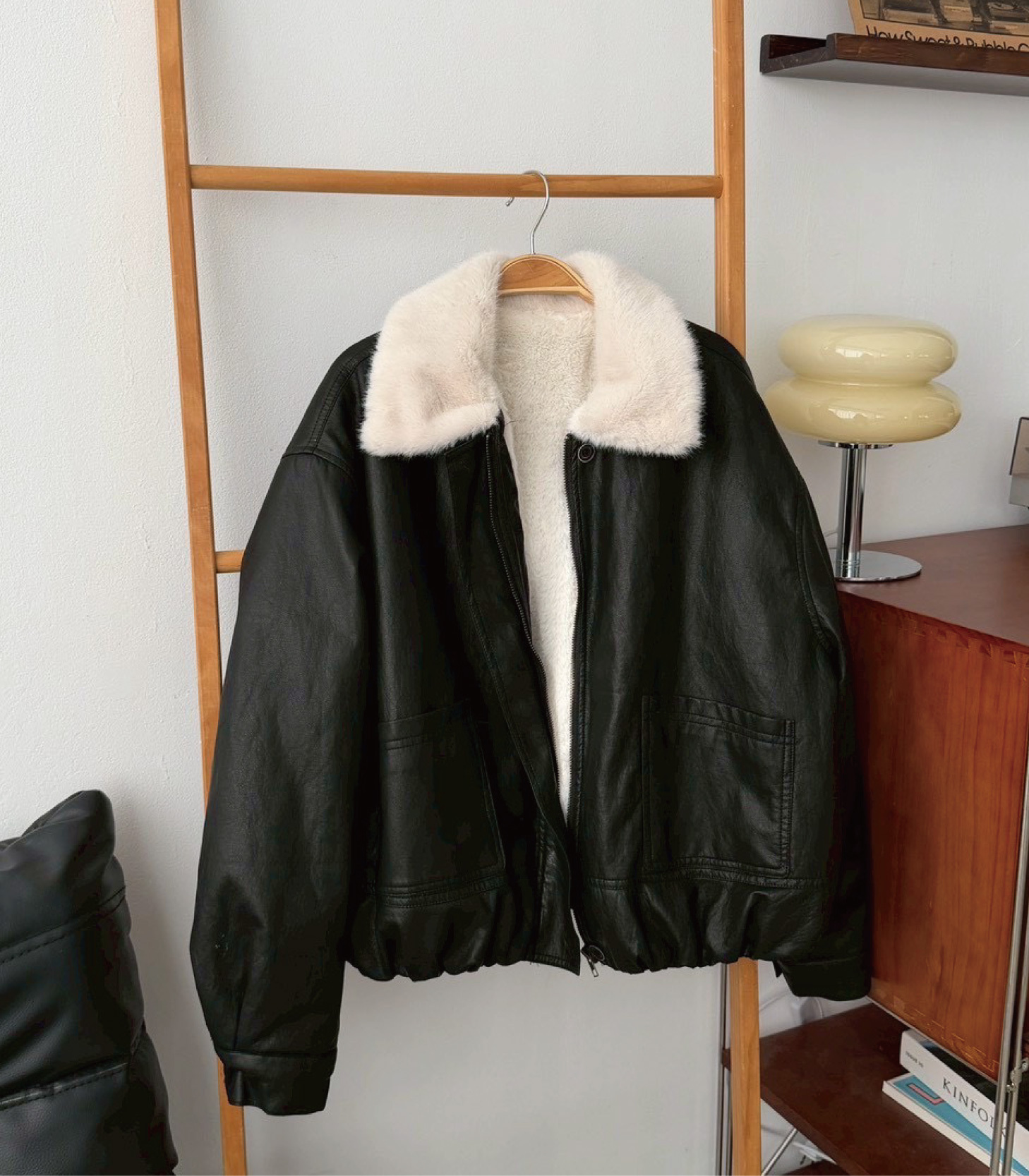 【現貨免運】皮革毛外套