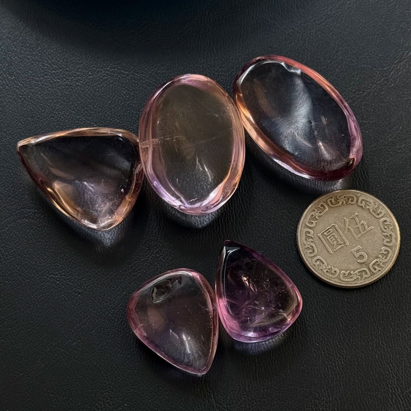 [原石] 紫黃晶 水晶蛋面 水晶墜面