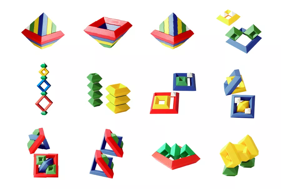 《 台灣製USL遊思樂 》 百變金塔(英文彩盒,15pcs) C4004C02