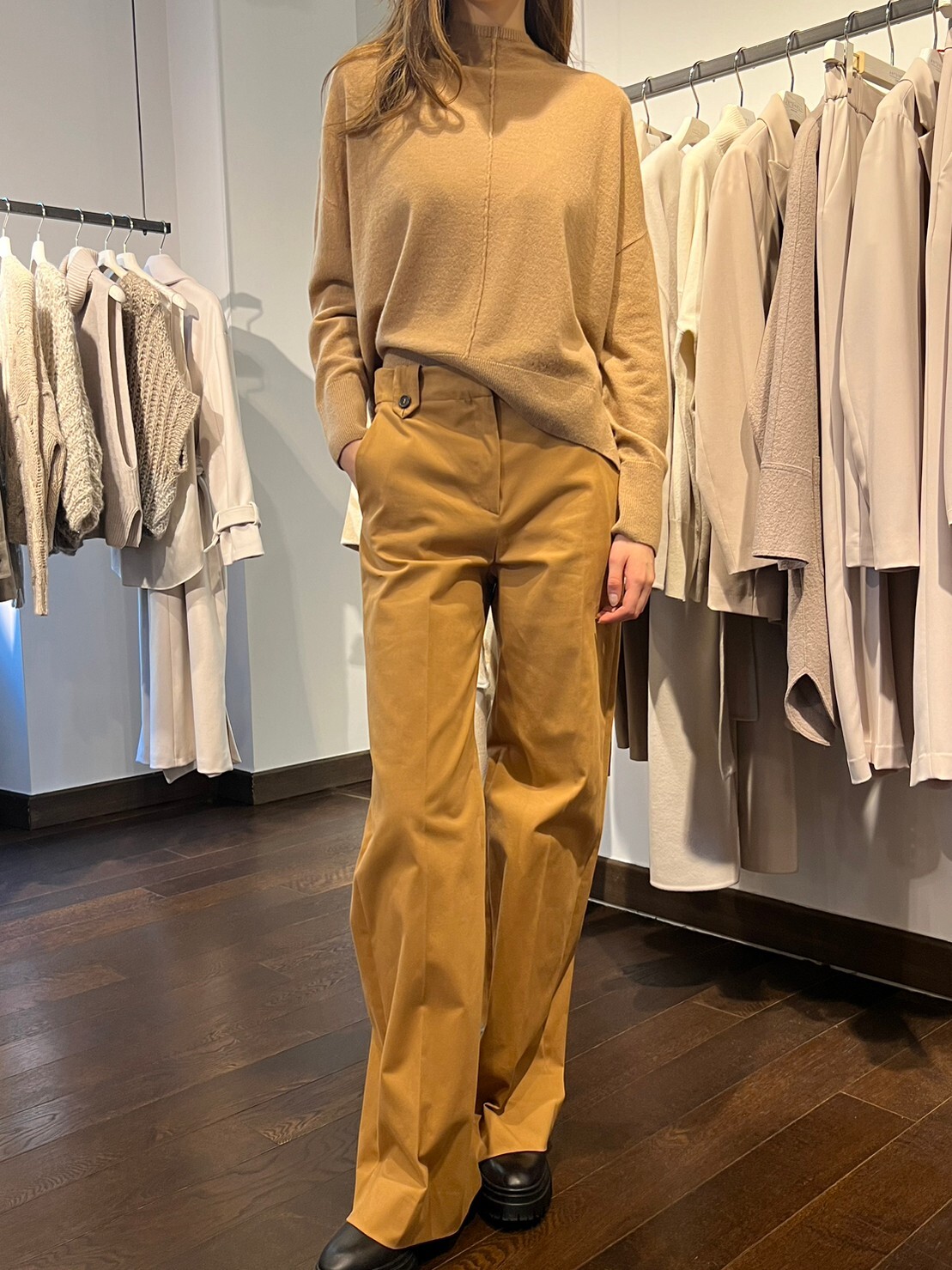 造型口袋長褲(棕色)