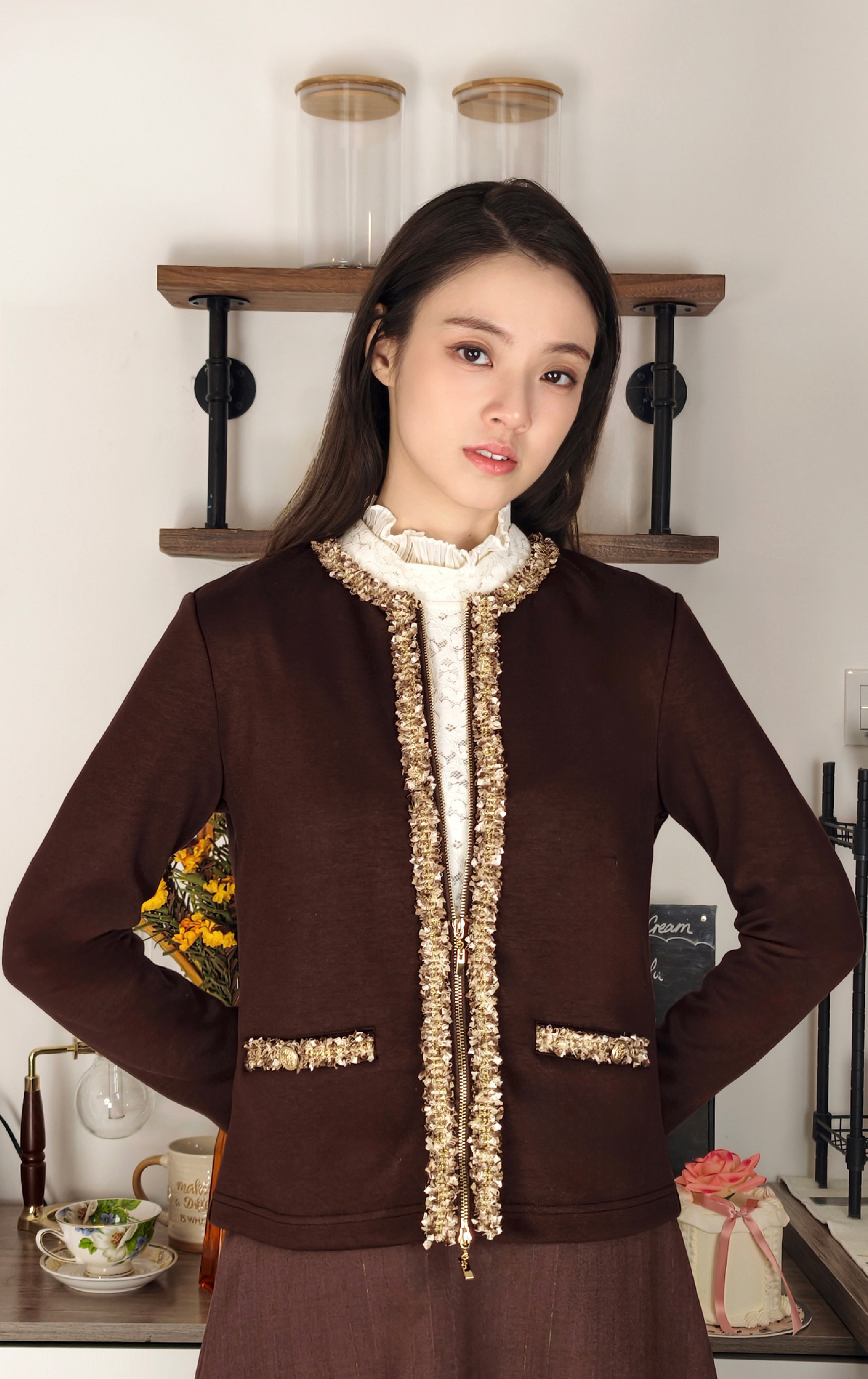 Trim Zipper Jacket CD0627