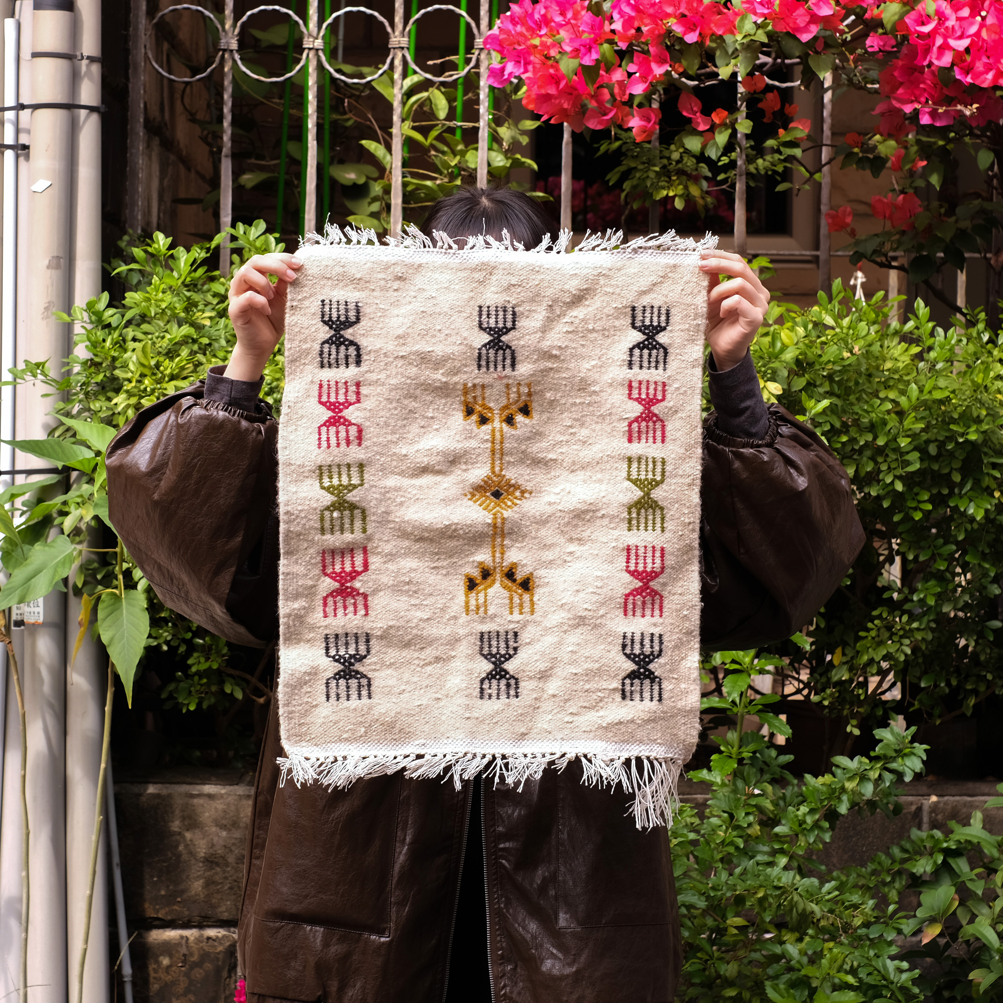 北非傳統手織地毯｜Kilim 梳 - 白｜突尼西亞