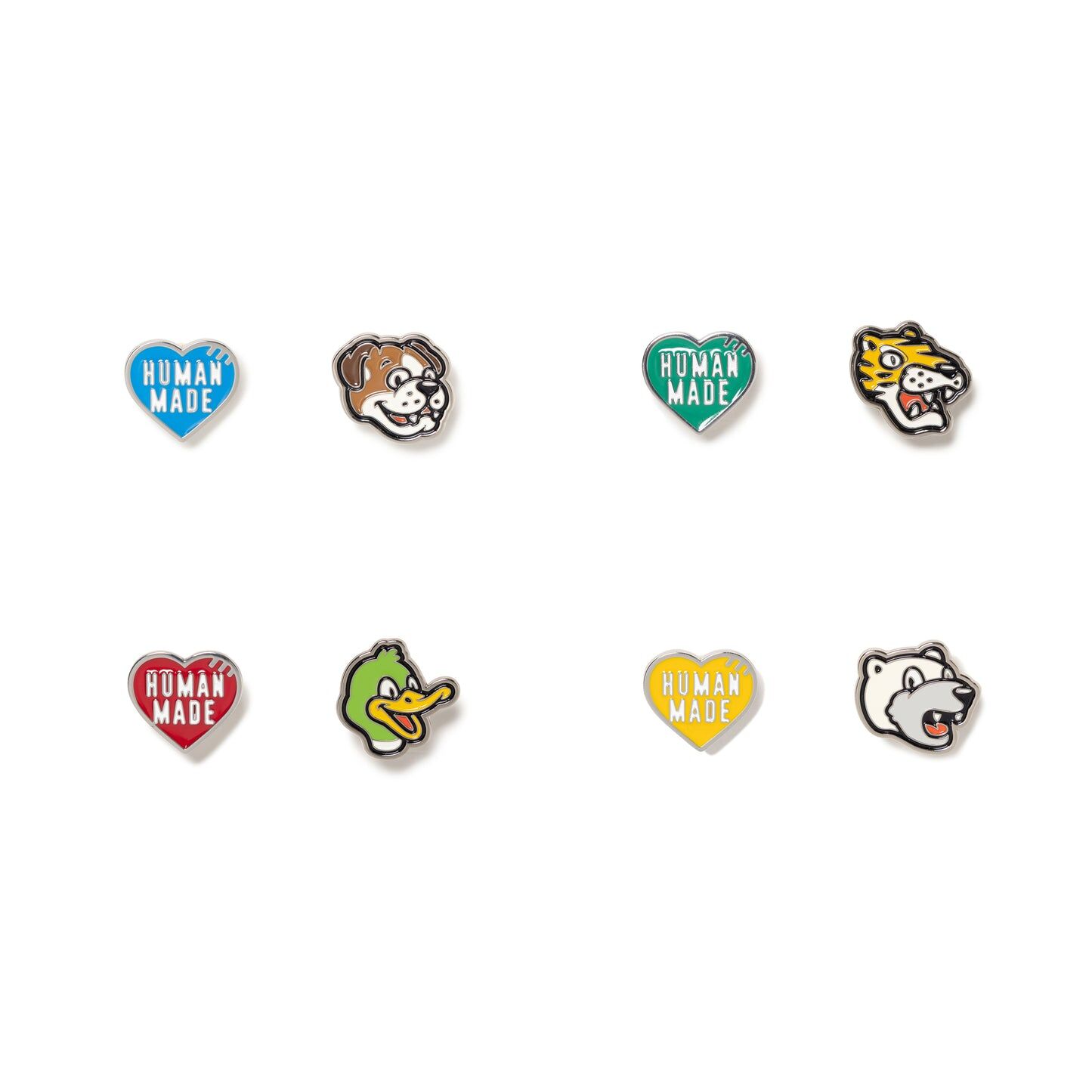 2026SS HUMAN MADE PINS SET 鬥牛犬 鴨子 北極熊 老虎 兩入 愛心 動物 別針 現貨 HM31GD112