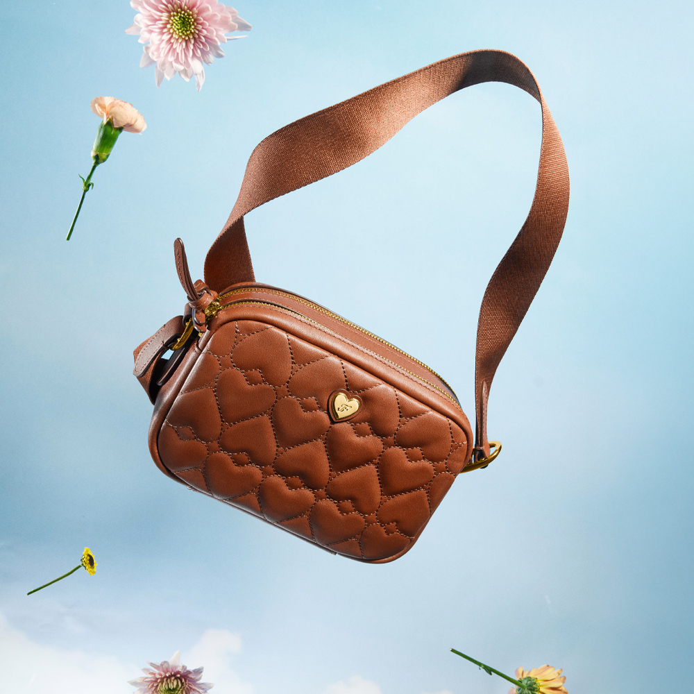 Danni 真皮相機斜背包-棕色 ZB11181388