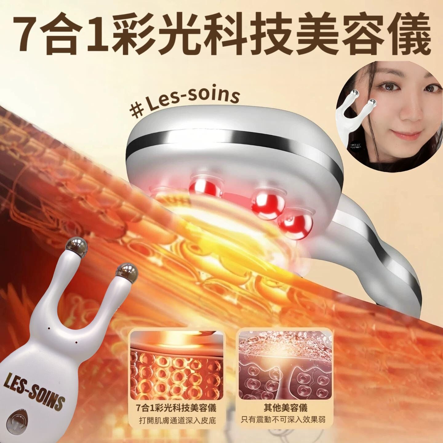 (神機💢真係估唔到咁神奇)✨Les-Soins 🌈 7合1彩光科技美容儀 Z936 (成個人都可以用）