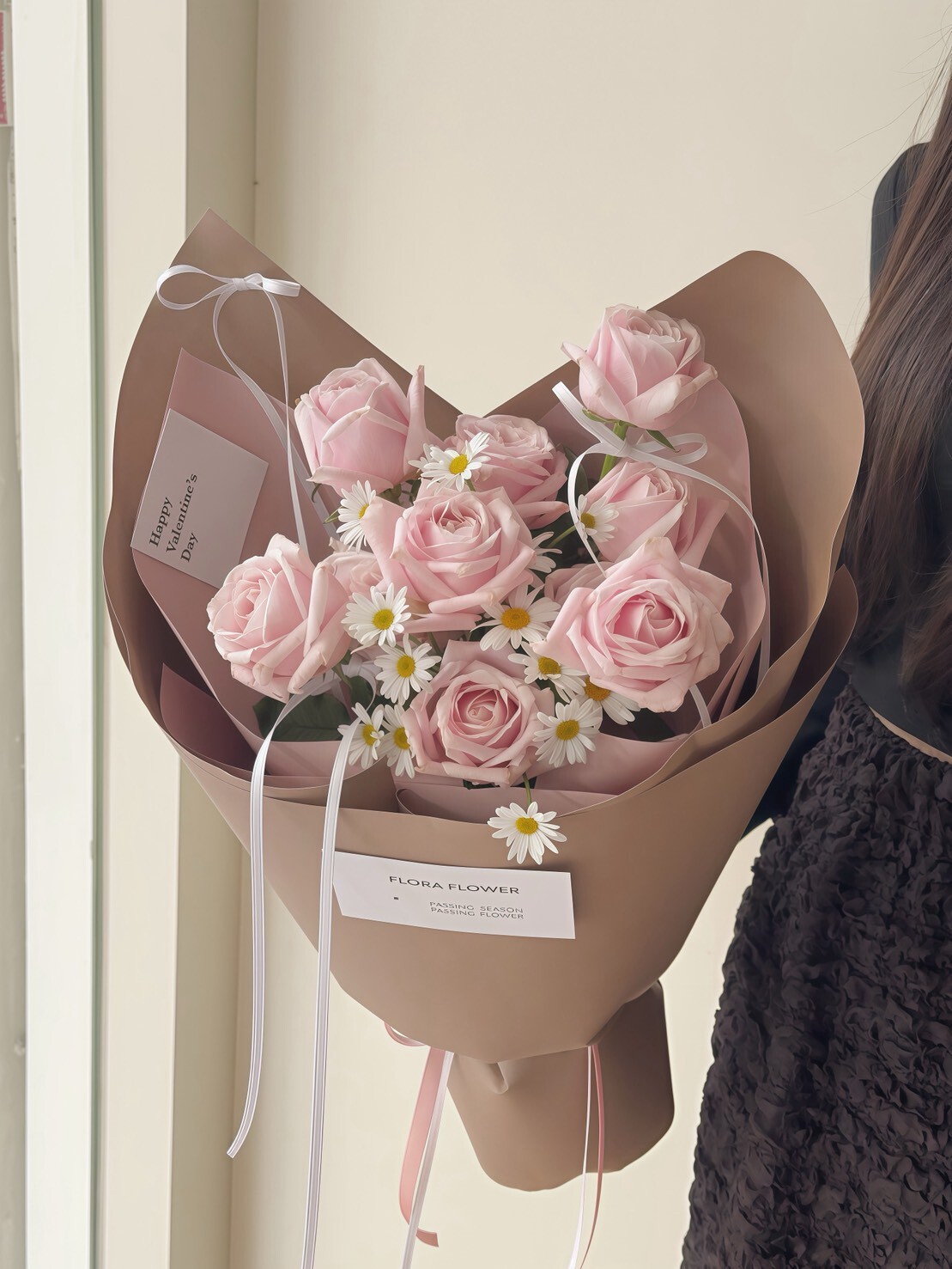 鮮花花束 粉玫瑰蝴蝶結 🎀