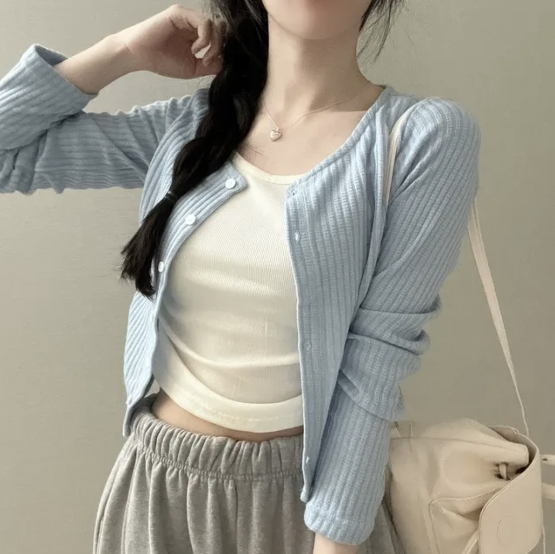 春季新品❤️假兩件 甜美清新長袖上衣