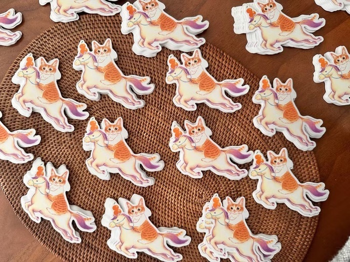 補補貓‧大衛煮愛｜防水貼紙M｜瑪瑪米鴨