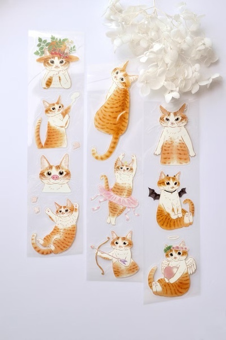 補補貓‧大衛煮愛｜PET紙膠帶｜割型｜米亞小姐