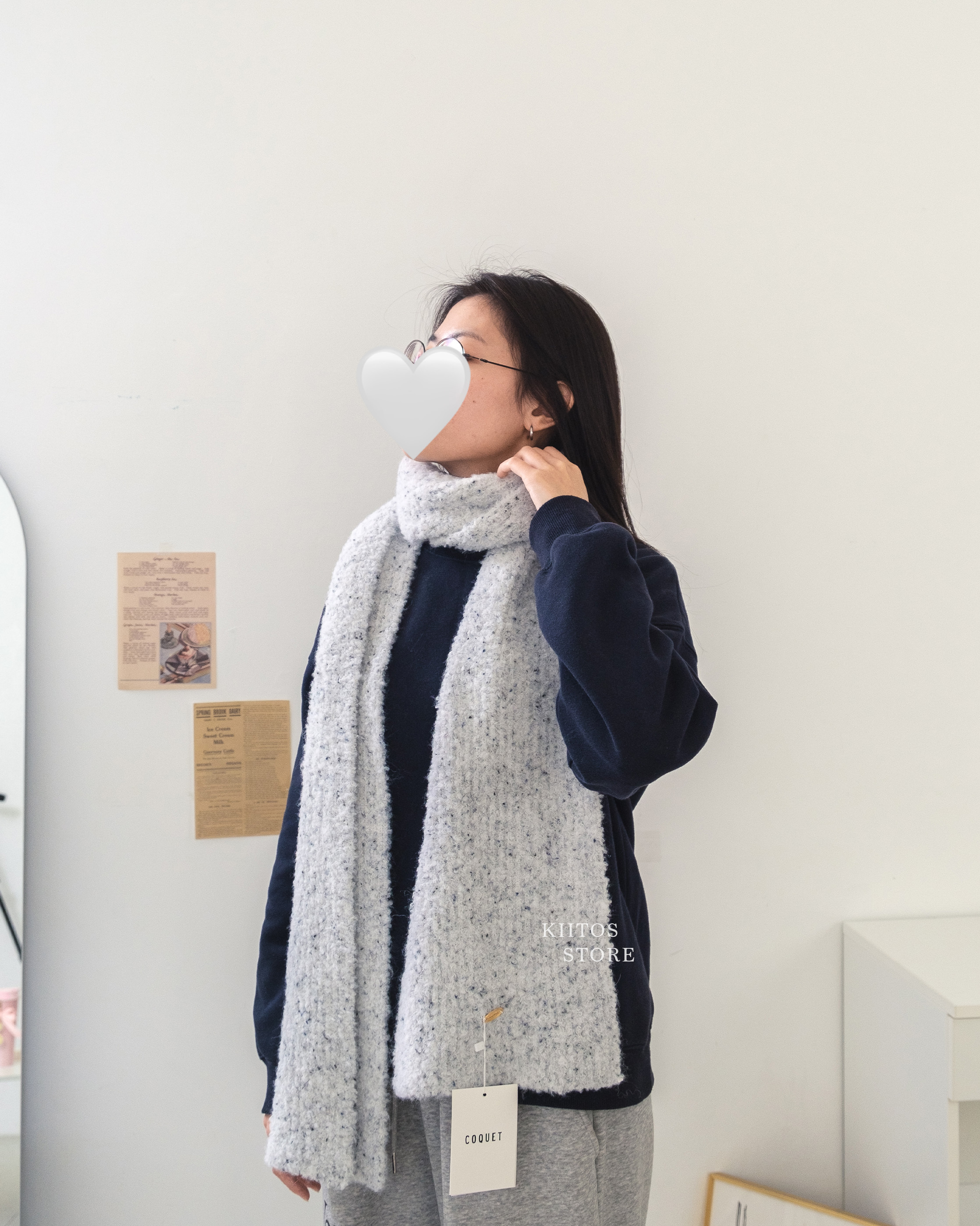 【今日特惠】韓國品牌 COQUET 雪花圈圈漸層混紡羊毛圍巾