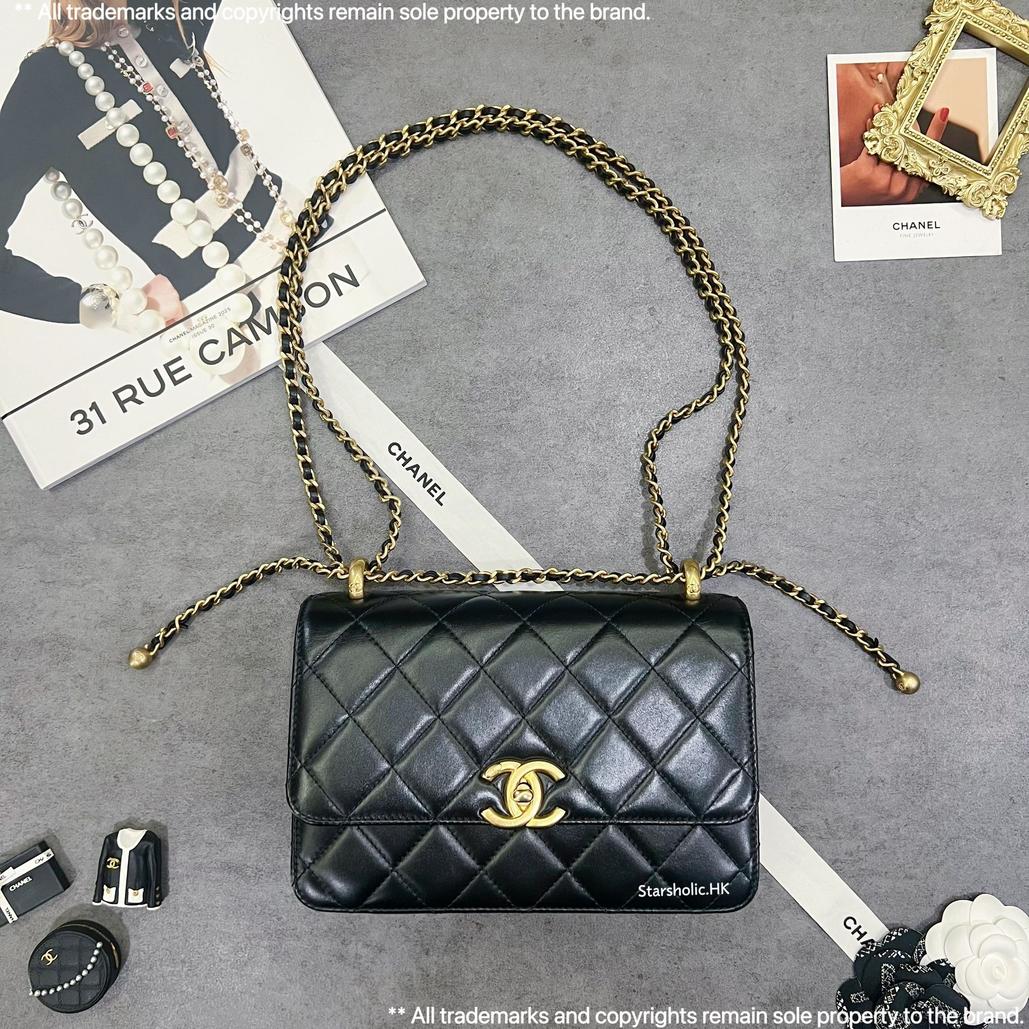 CHANEL Seasonal 雙金珠22cm Flap Bag