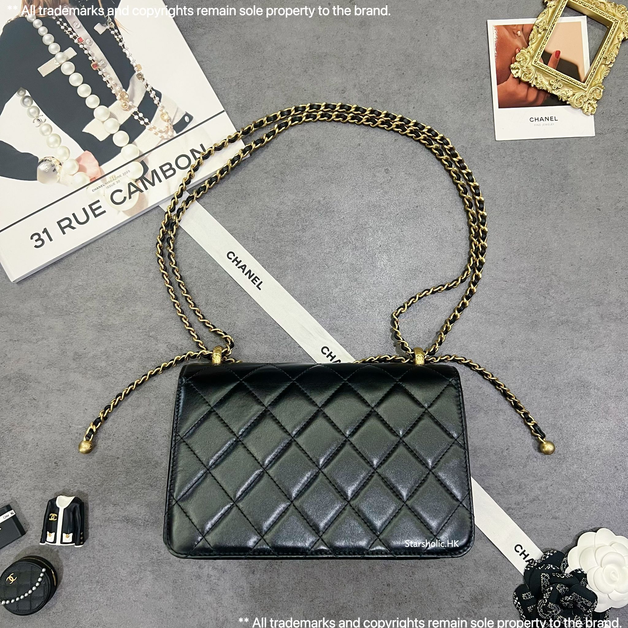 CHANEL Seasonal 雙金珠22cm Flap Bag