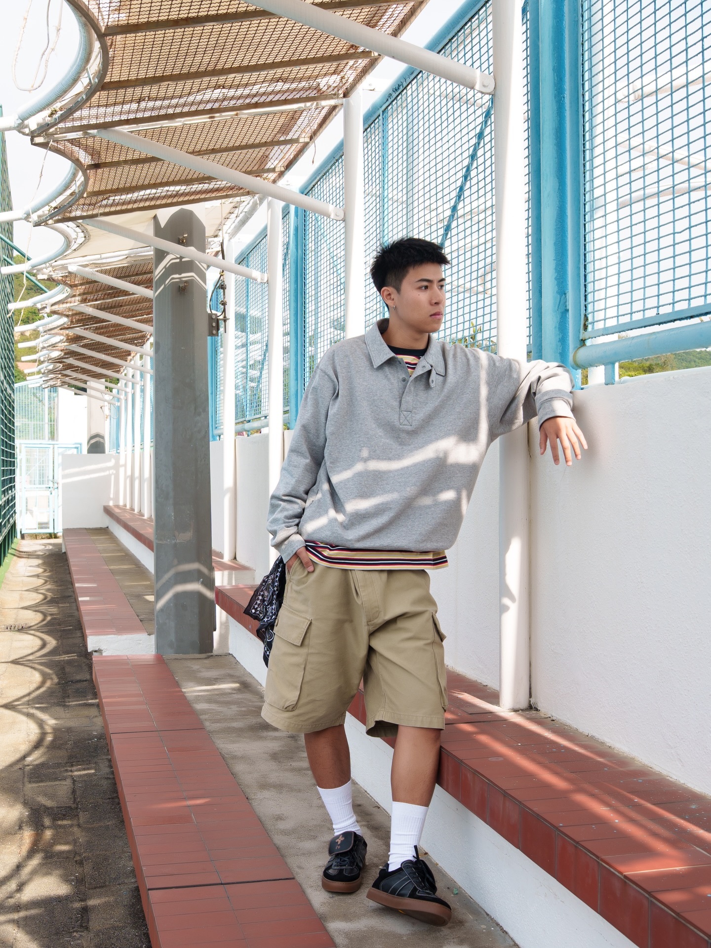 mocT｜PLATING JERSEY HALF BUTTON SWEAT PO