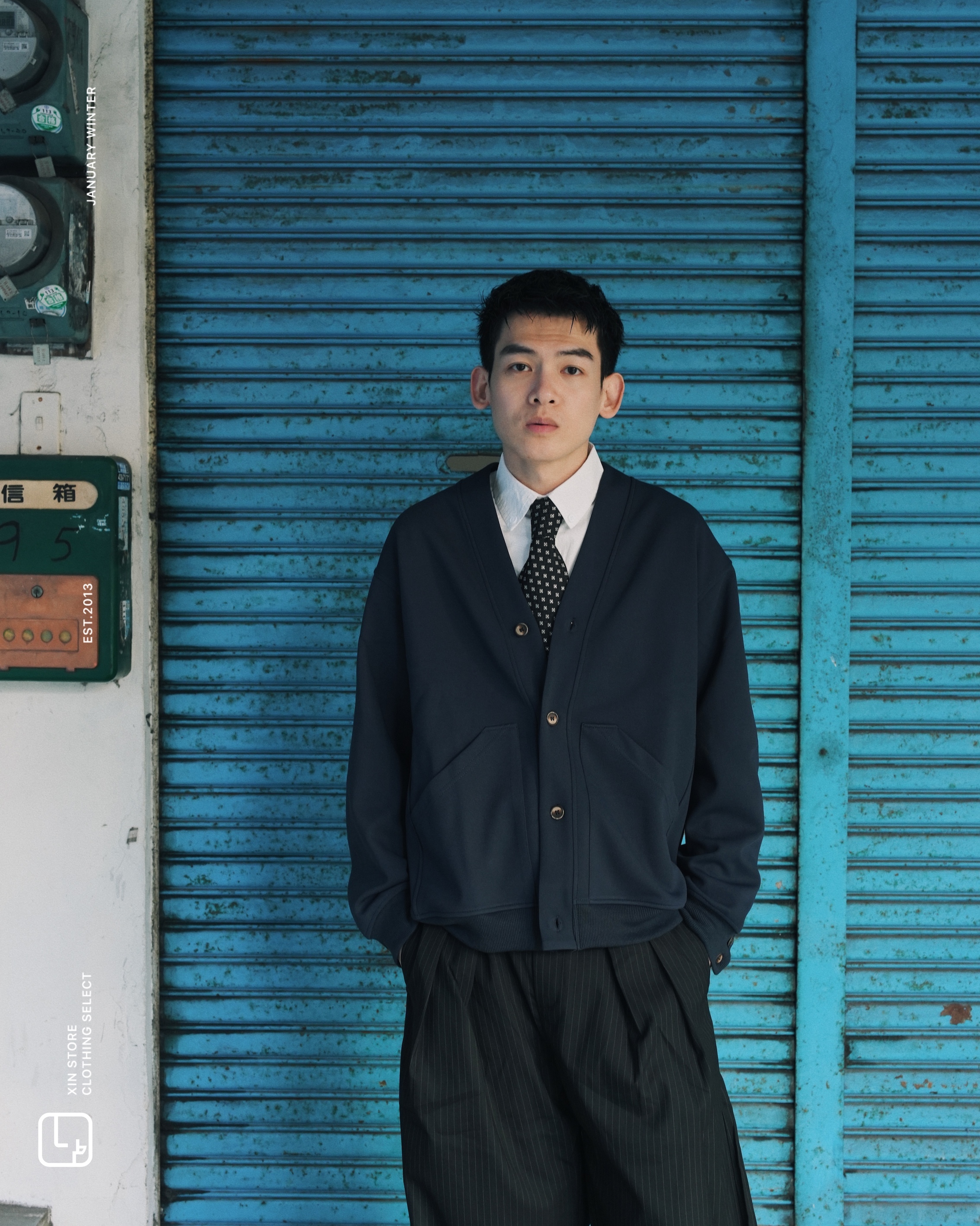 XIN SELECT 日系 開襟衫 寬鬆 大口袋 長袖 外套 兩色