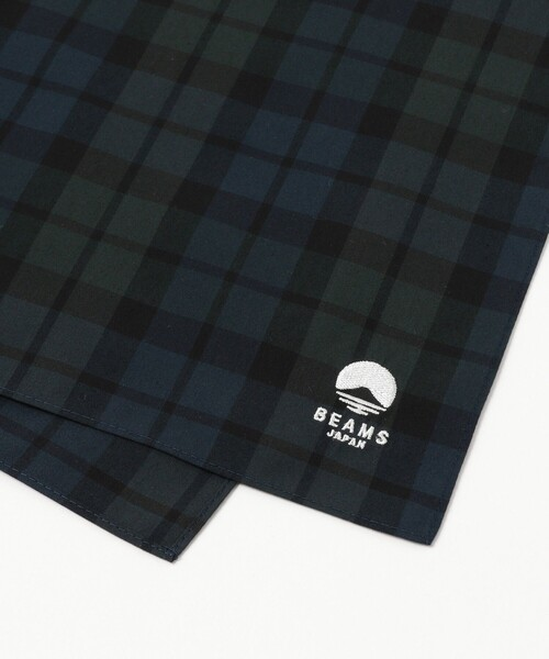 2025AW BEAMS JAPAN 刺繡 蘇格蘭 格紋 手帕 方巾 現貨 5647-0189-784
