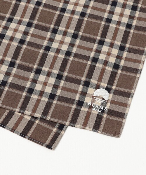 2025AW BEAMS JAPAN 刺繡 蘇格蘭 格紋 手帕 方巾 現貨 5647-0189-784