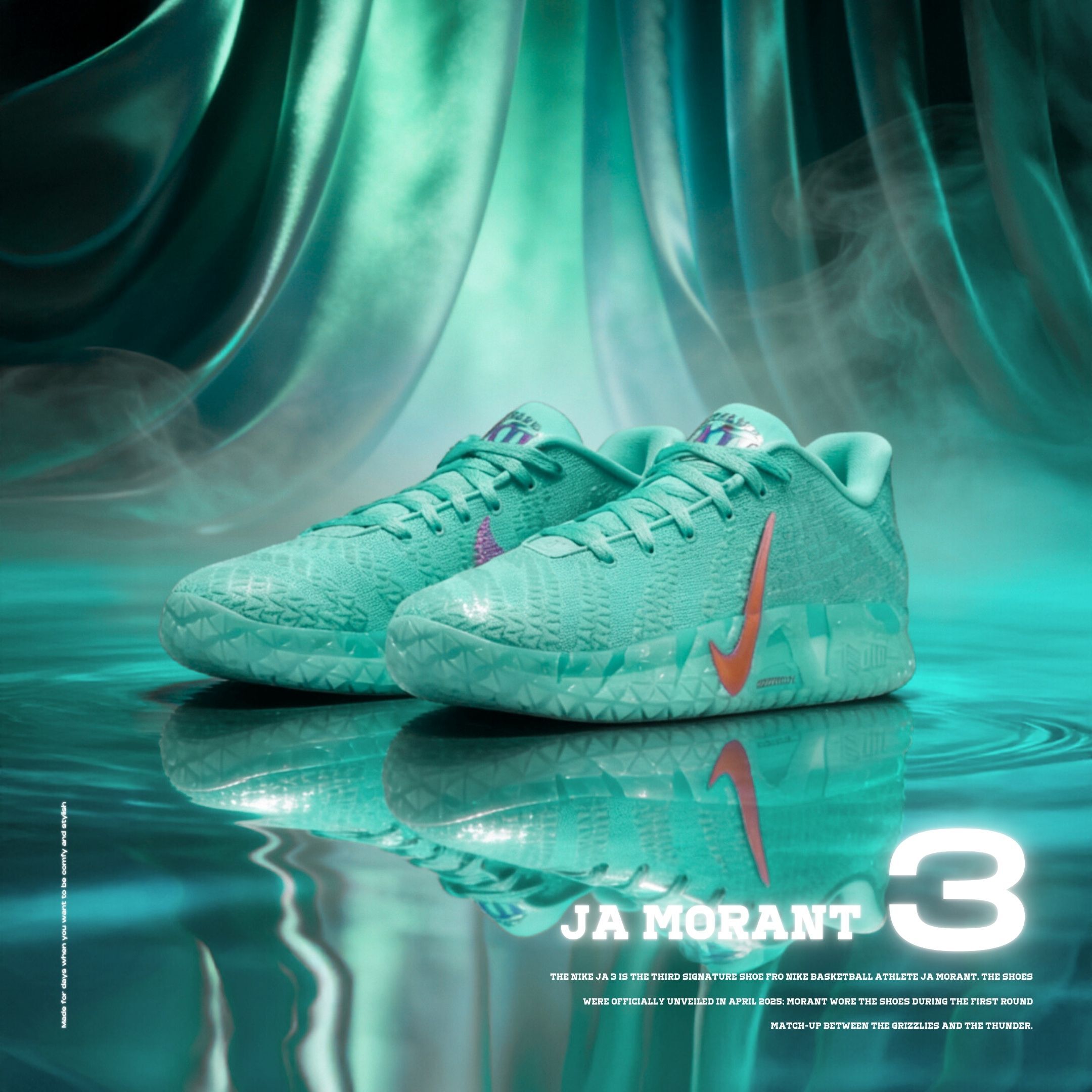 NICEDAY 代購 Nike Ja Morant 3 湖水綠 藍綠 蒂芬尼綠 綠 綠松石 自由女神 實戰 籃球鞋 IQ6754-300