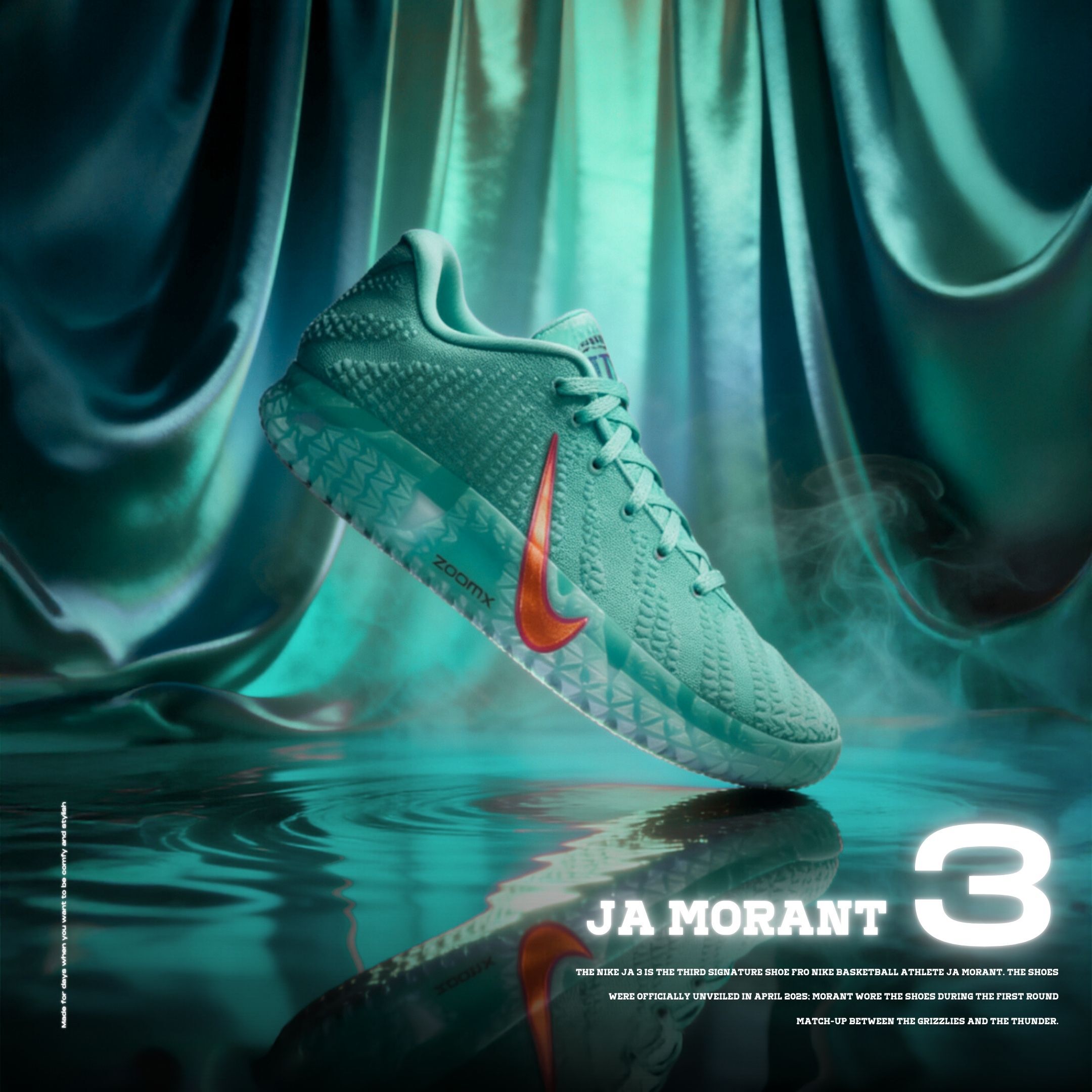 NICEDAY 代購 Nike Ja Morant 3 湖水綠 藍綠 蒂芬尼綠 綠 綠松石 自由女神 實戰 籃球鞋 IQ6754-300