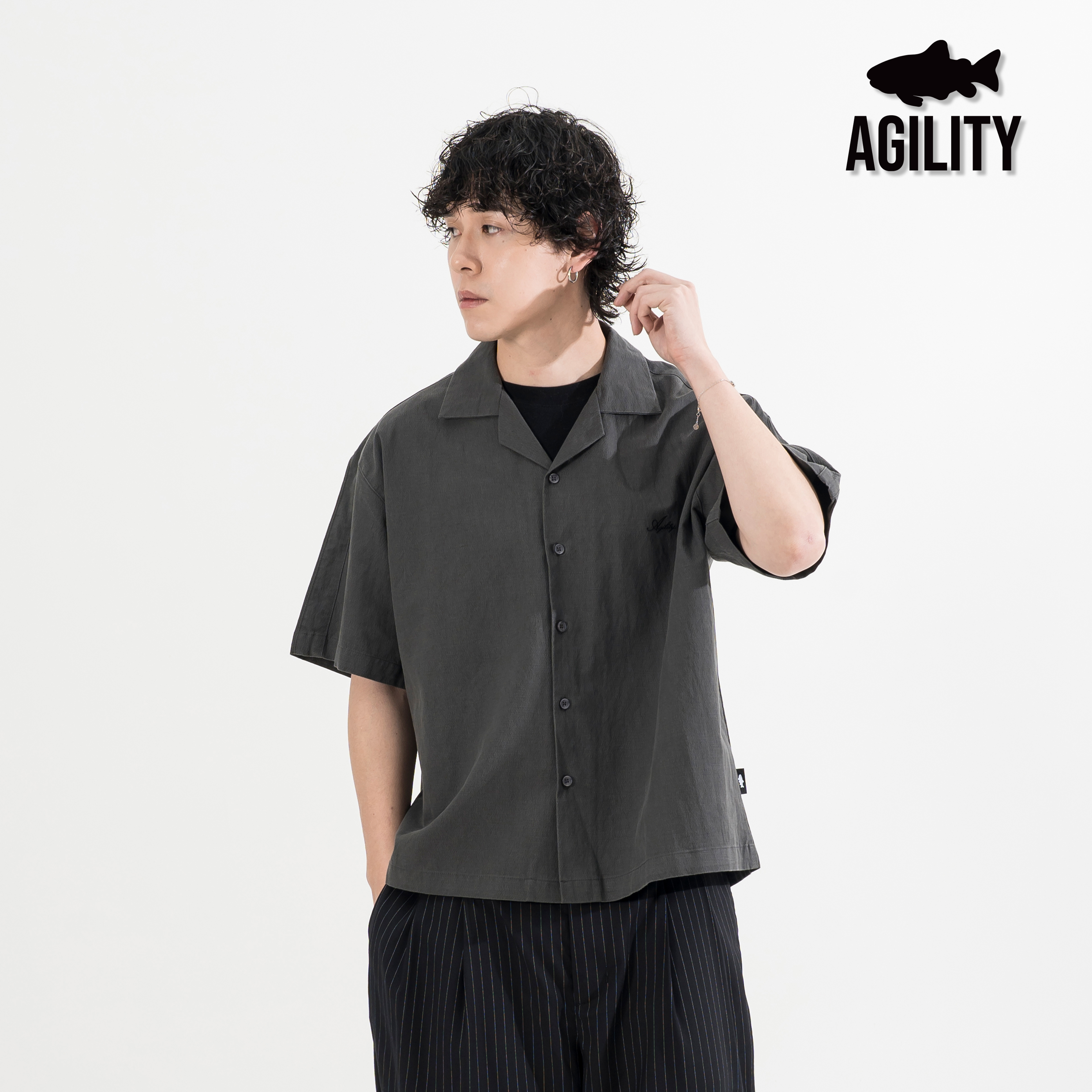AGILITY Cursive Cotton Linen Shirts 草寫 棉麻 短袖襯衫 [SS88]