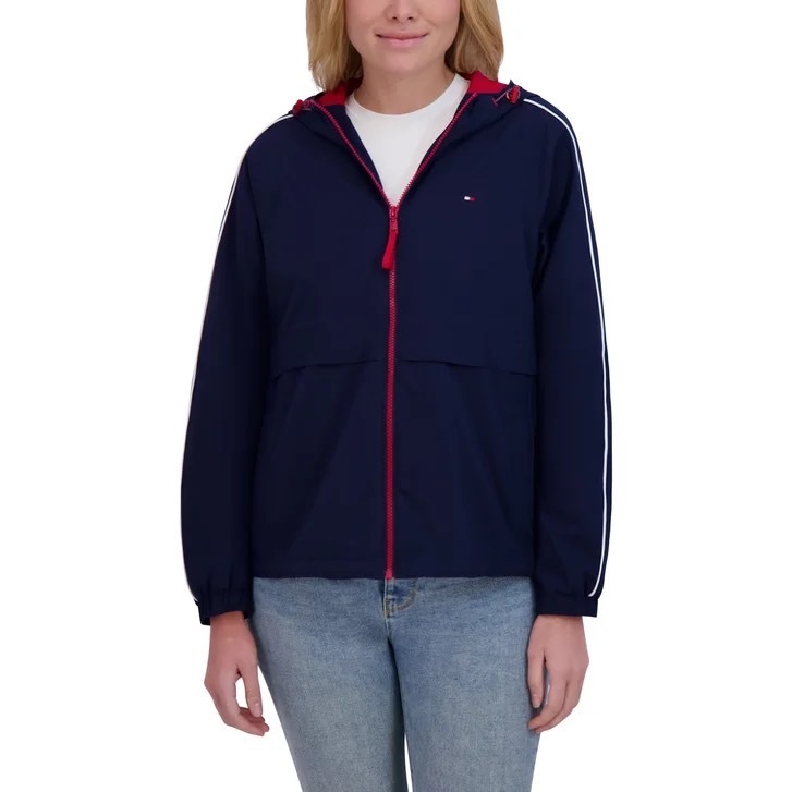 Tommy Hilfiger 女款 手臂滾邊 防風外套 連帽外套