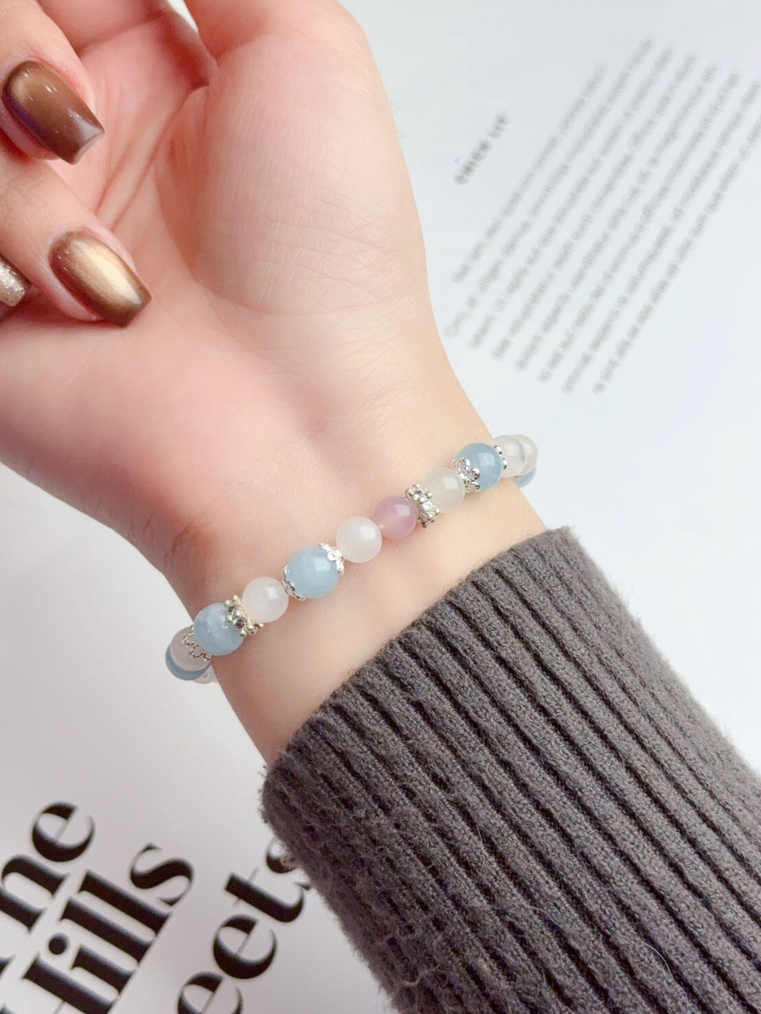 海藍寶/白月光水晶手鍊