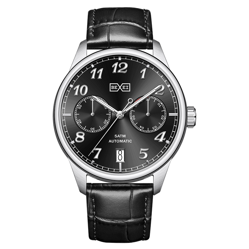 【BEXEI 貝克斯】9167 動力儲存 太陽紋錶盤 日期顯示 夜光 亮面 魅力 全自動機械錶 手錶 腕錶