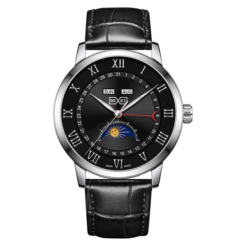 【BEXEI 貝克斯】9203 黎明之光系列 日月星辰 日期顯示 動力儲存 全自動機械錶 腕錶 手錶