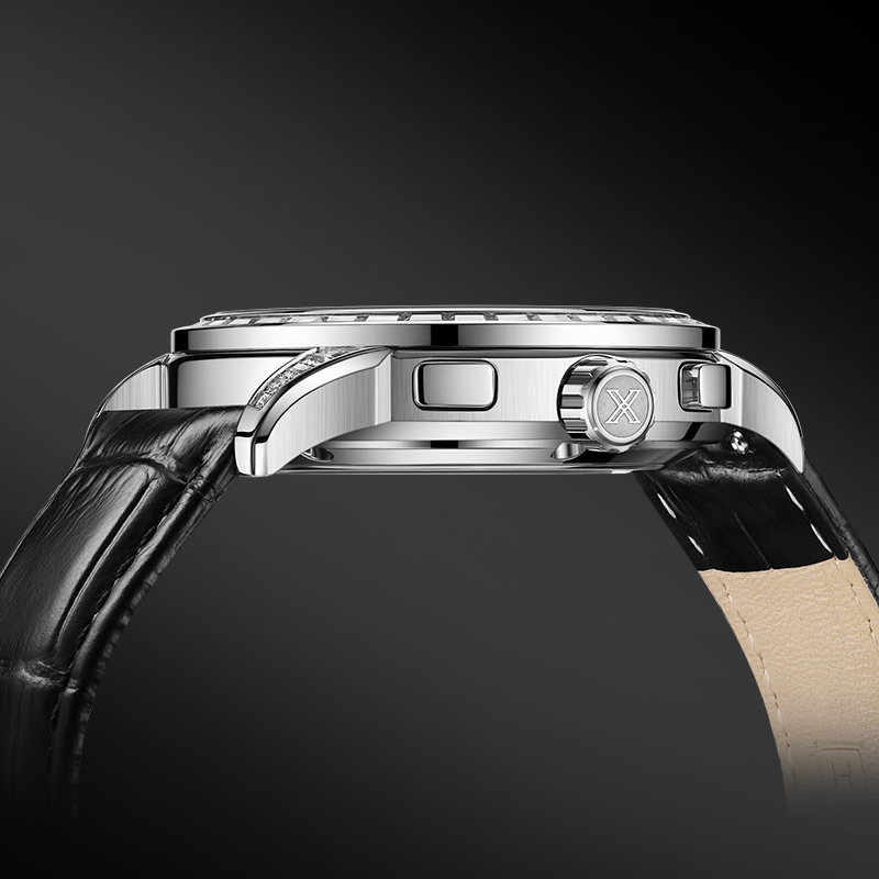 【BEXEI 貝克斯】9190 傳承系列 T鑽 熊貓款 動力儲存 三針三眼 日月星辰 皮革錶帶 全自動機械錶 手錶