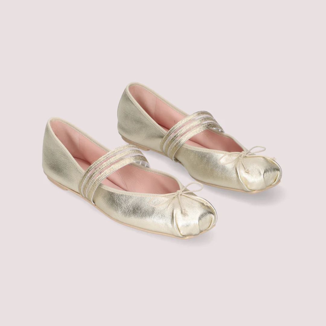 1PB0109-056 [PRETTY BALLERINAS] Ami Plata Mary Janes Gold #52198_B (BR)