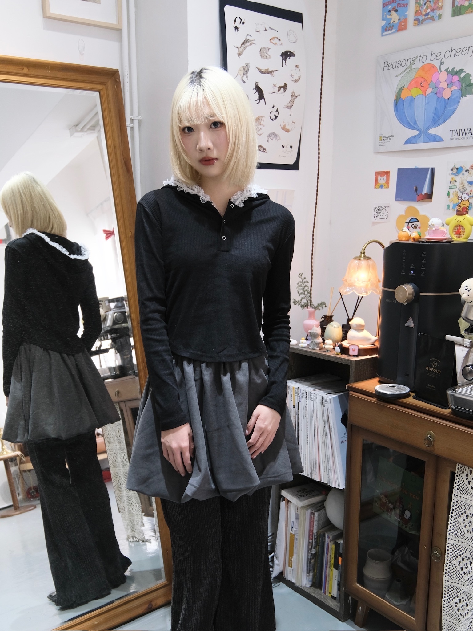 Lace圍邊fit cut top