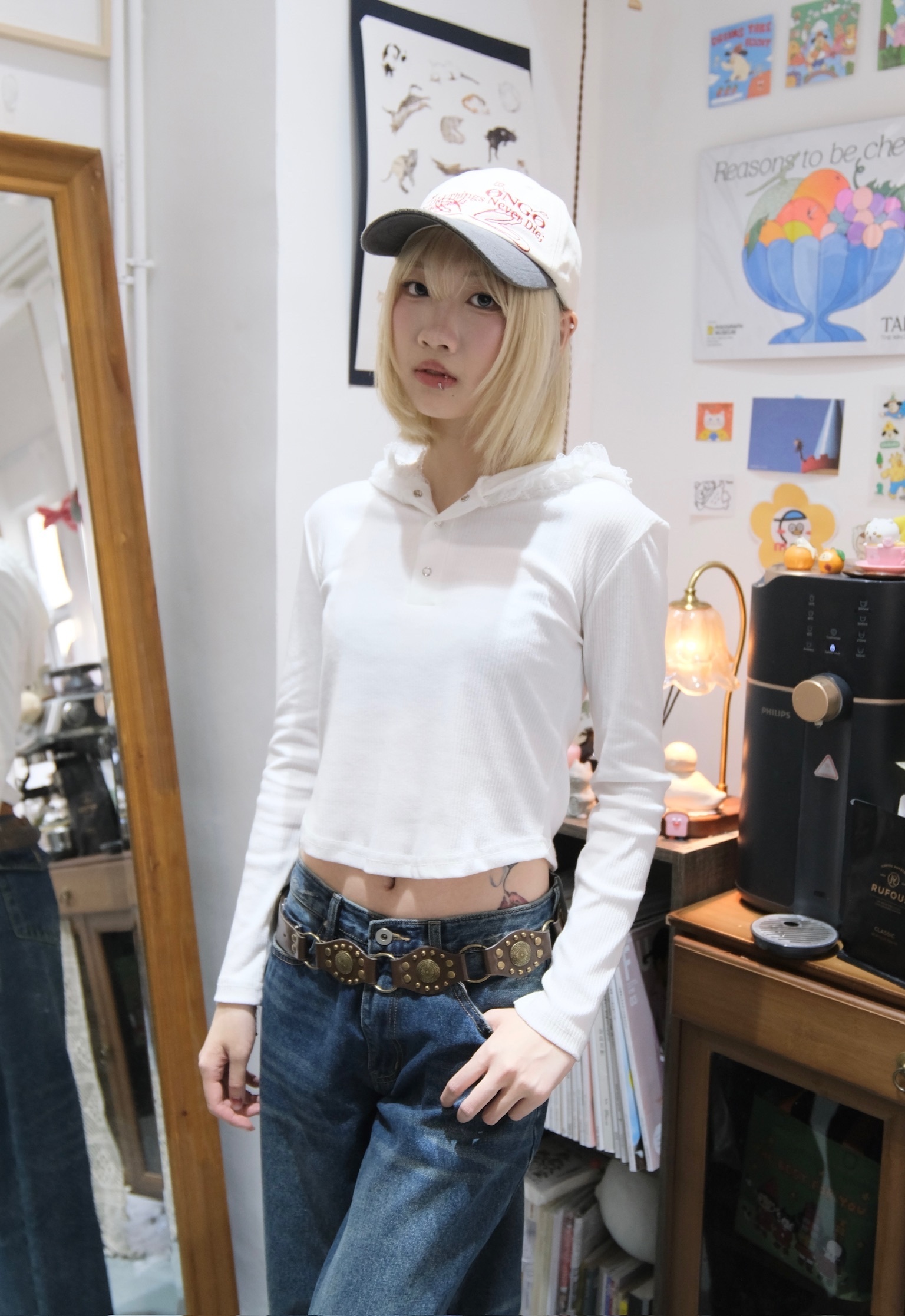 Lace圍邊fit cut top