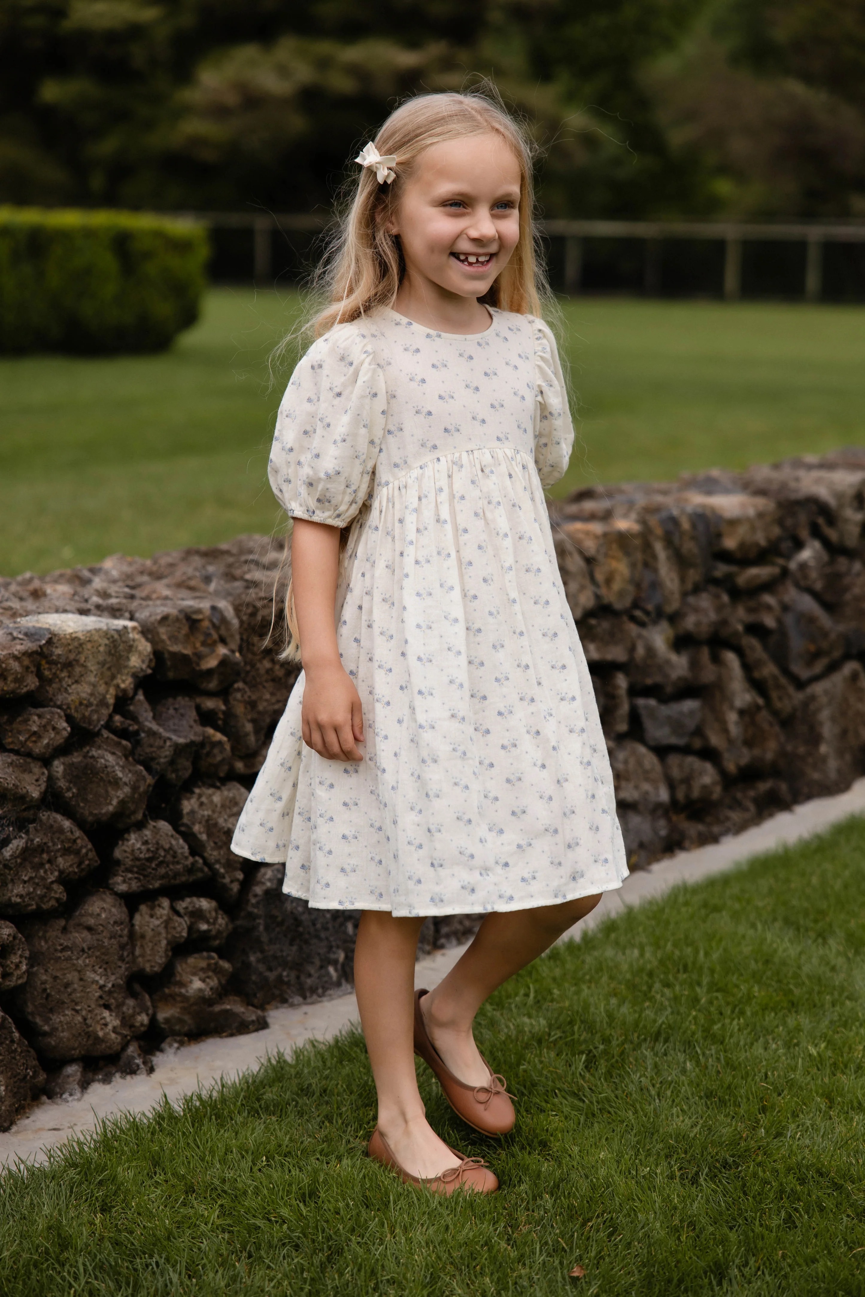 【預購】JAMIE KAY -Organic Cotton Muslin Frannie Dress（ Molly Blue）