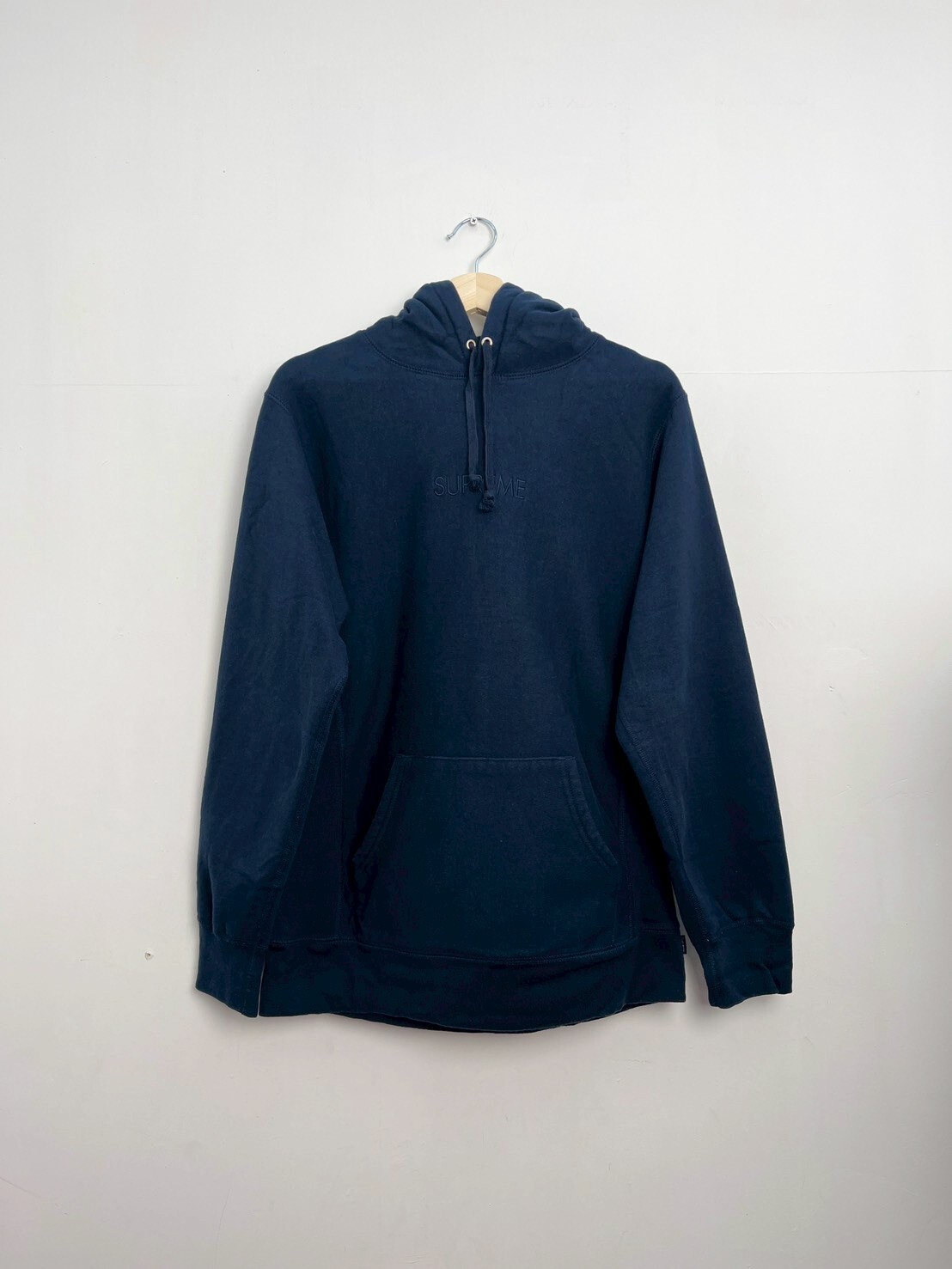 SUPREME Tonal Embroidered Hoodie NAVY SIZE M