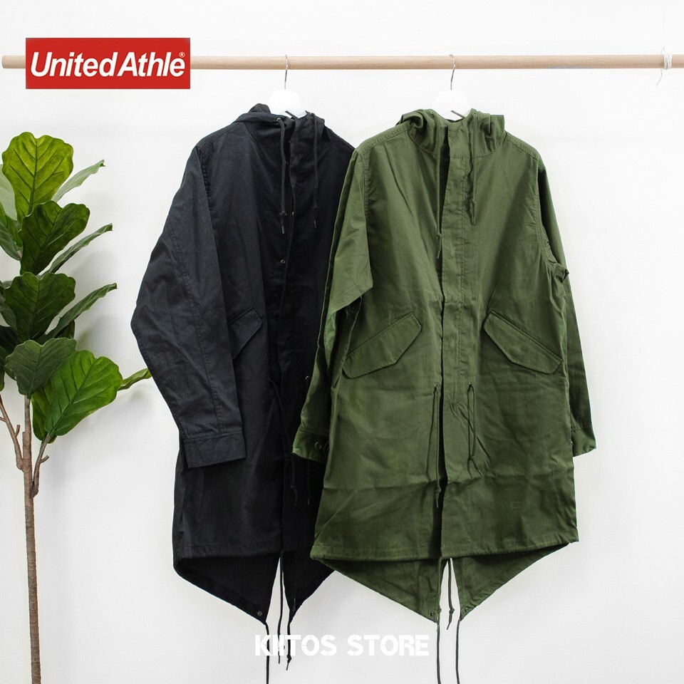 【現貨出清 】United Athle Coat 軍裝外套 長版 連帽 防風 防潑水 燕尾 7447 大衣 UA